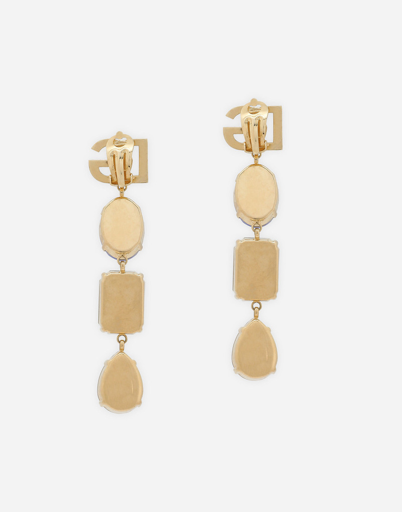 Dolce & Gabbana Long earrings with DG logo and multi-colored rhinestones outlook
