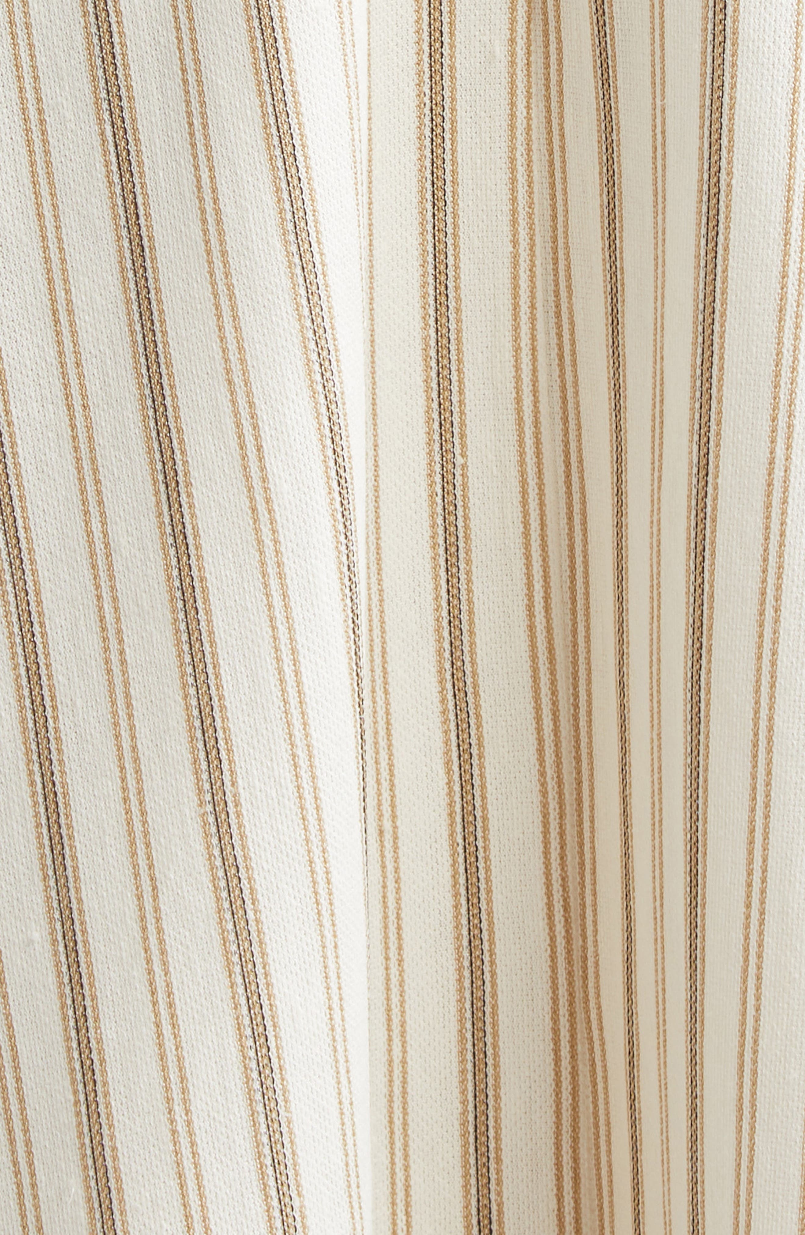 Max Mara Fervida Stripe Bustier Cotton & Linen Midi Dress in Sand at Nordstrom - 7