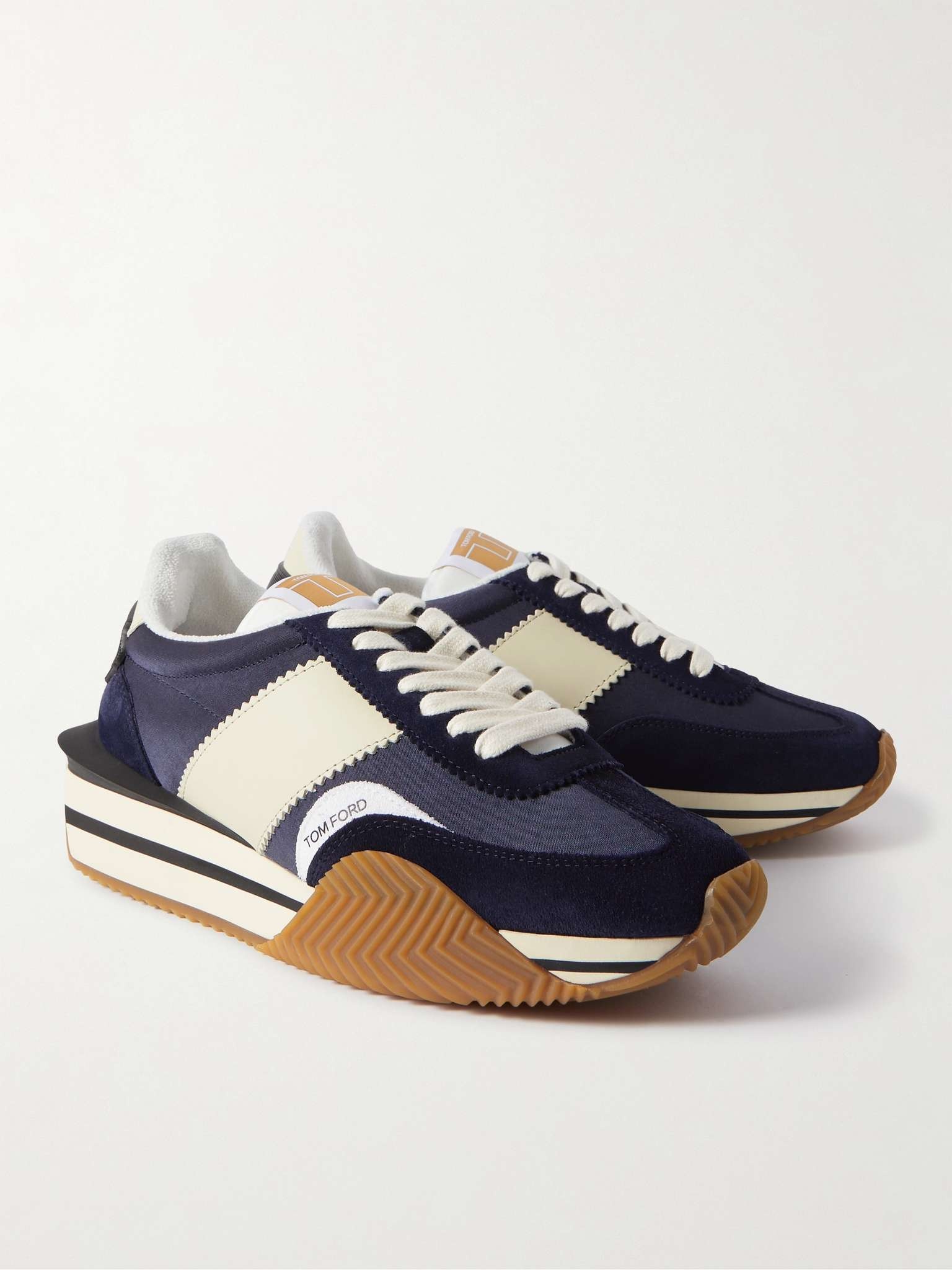 James Rubber-Trimmed Leather, Suede and Nylon Sneakers - 4
