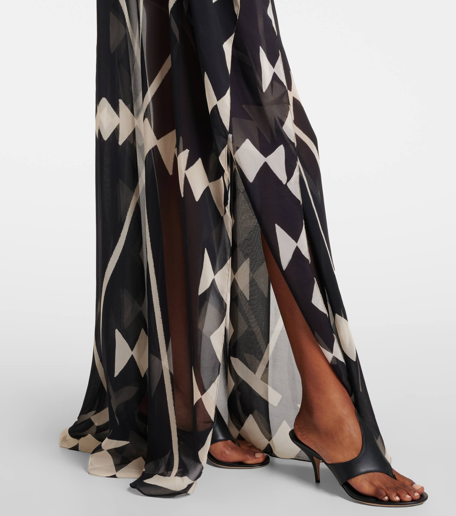 Printed georgette maxi dress - 6