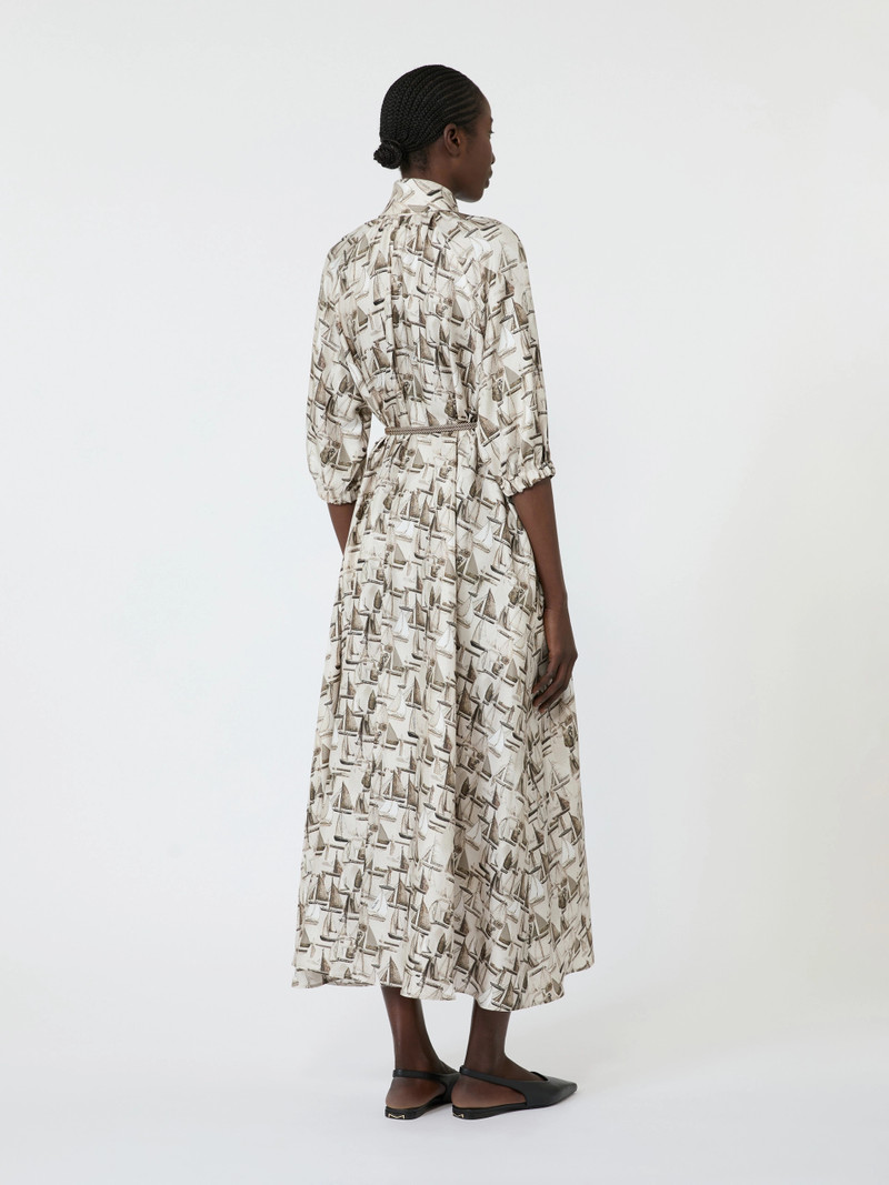 OTTIMO Printed silk dress - STONE 4