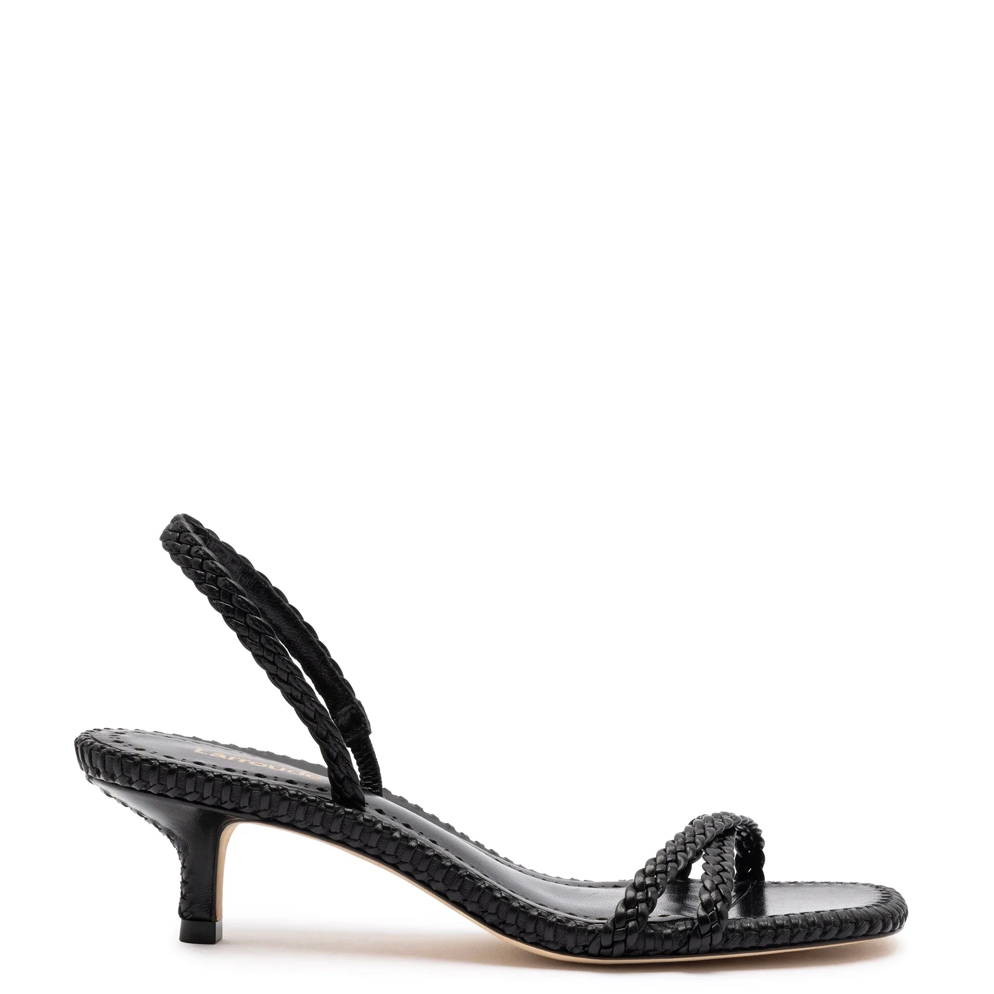 Larroude - Larroude Mini Annie Sandal In Black Leather - 1