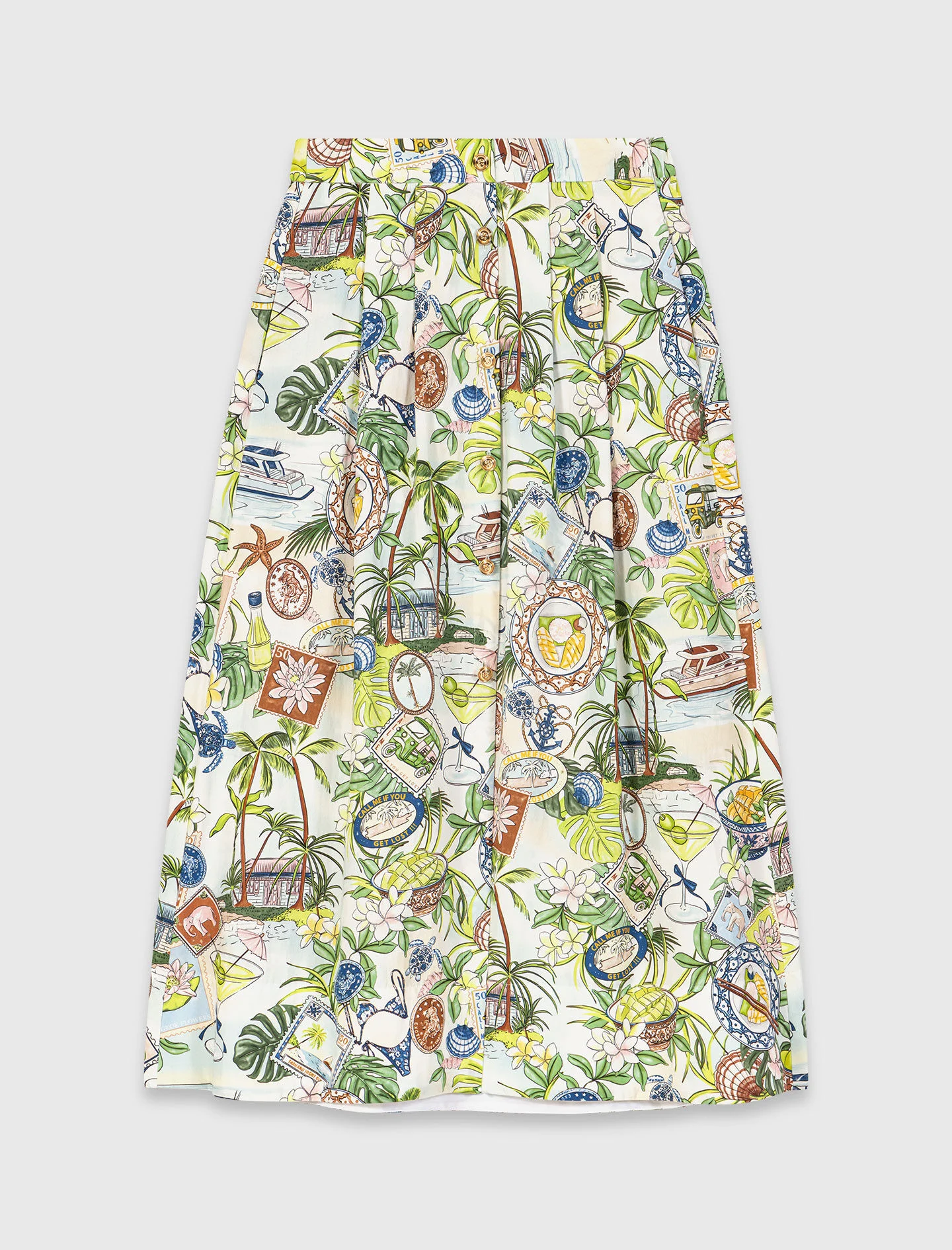 Printed maxi skirt with shorts - 1
