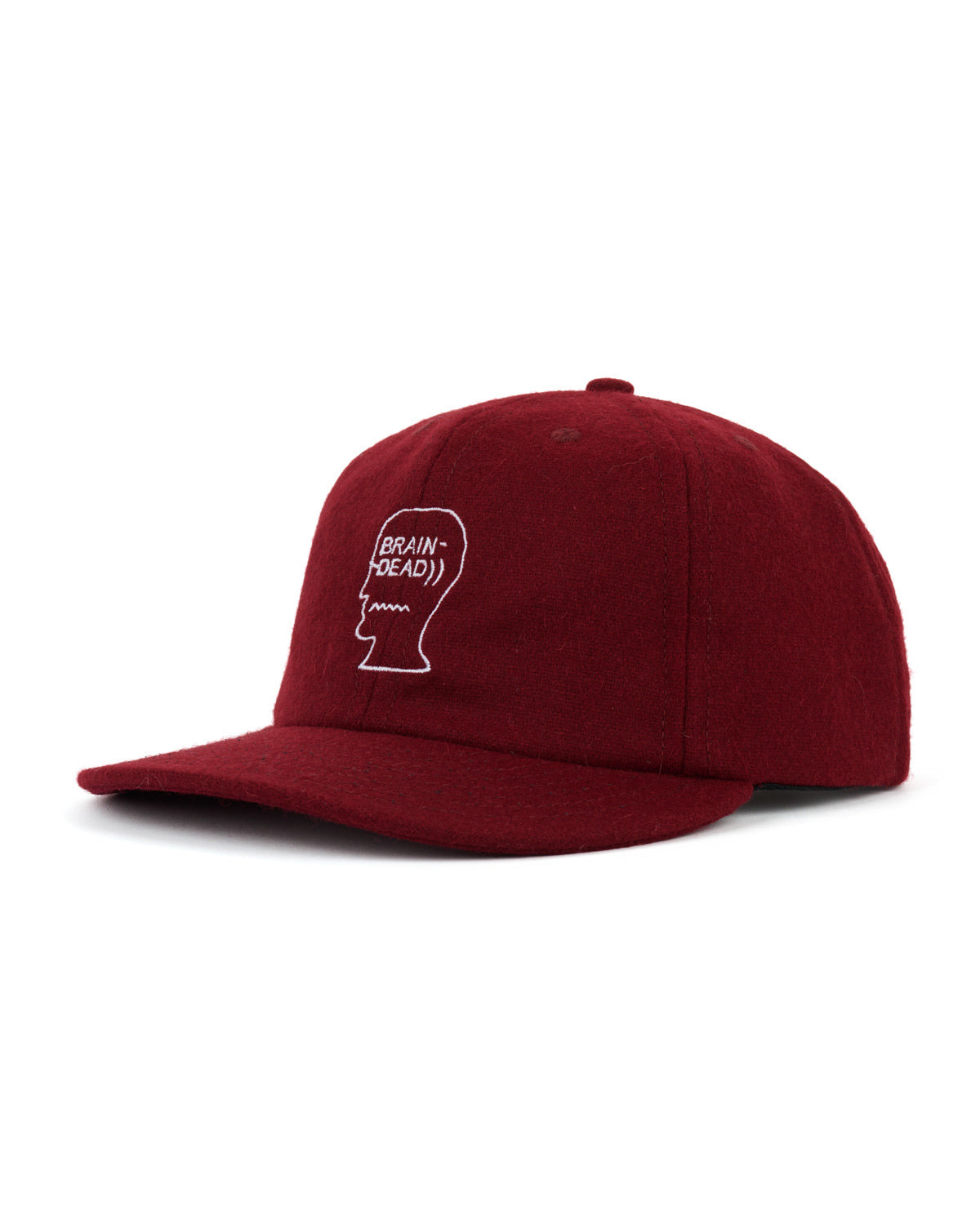 Flannel Logohead 6 Panel Hat- Burgundy - 2
