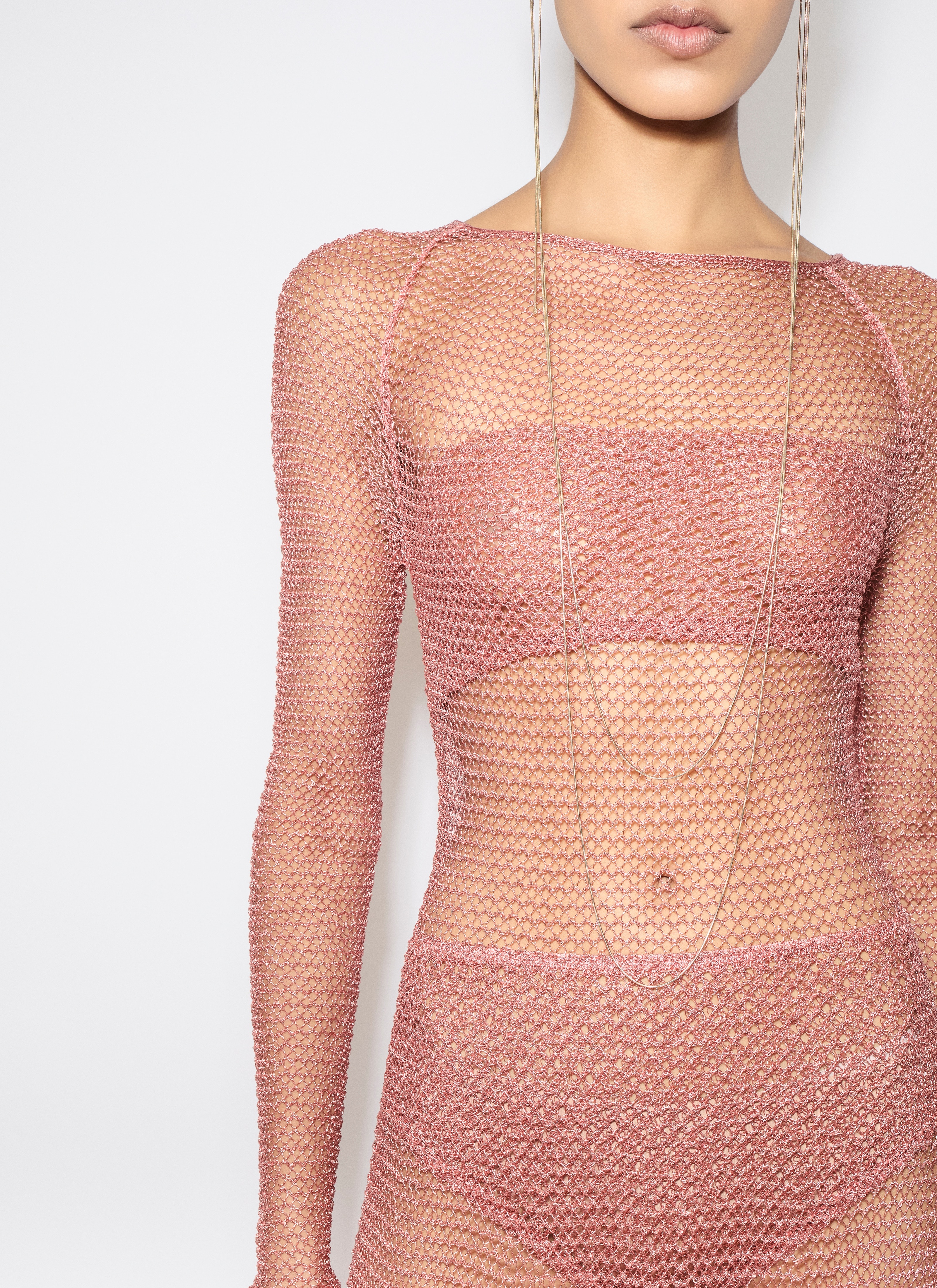 MESH KNIT LONG DRESS - 5