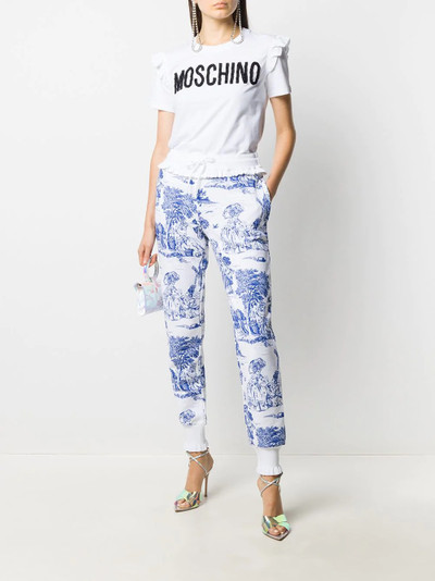 Moschino scalloped trim graphic sweatpants outlook