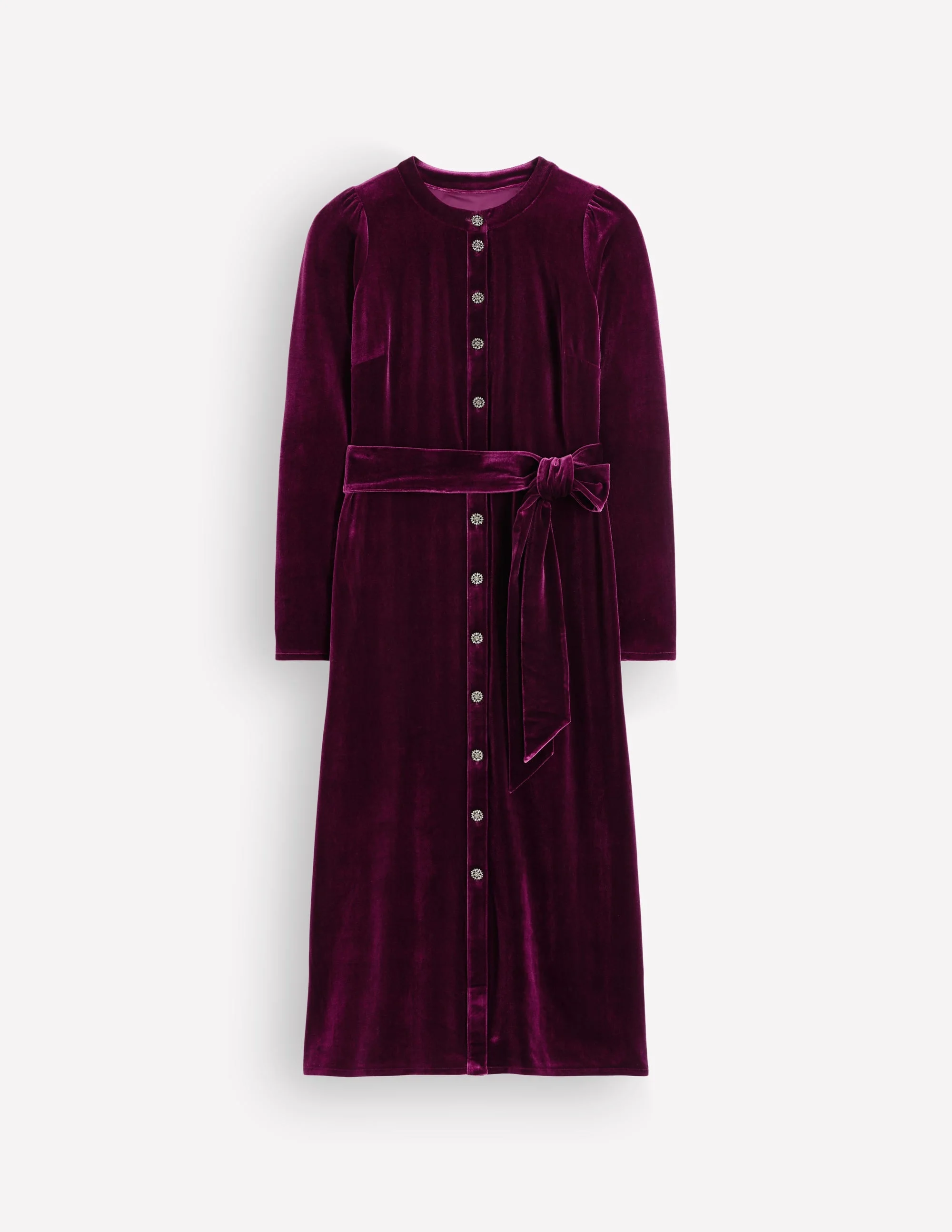 Honor Column Velvet Midi Dress-Port Royal - 1