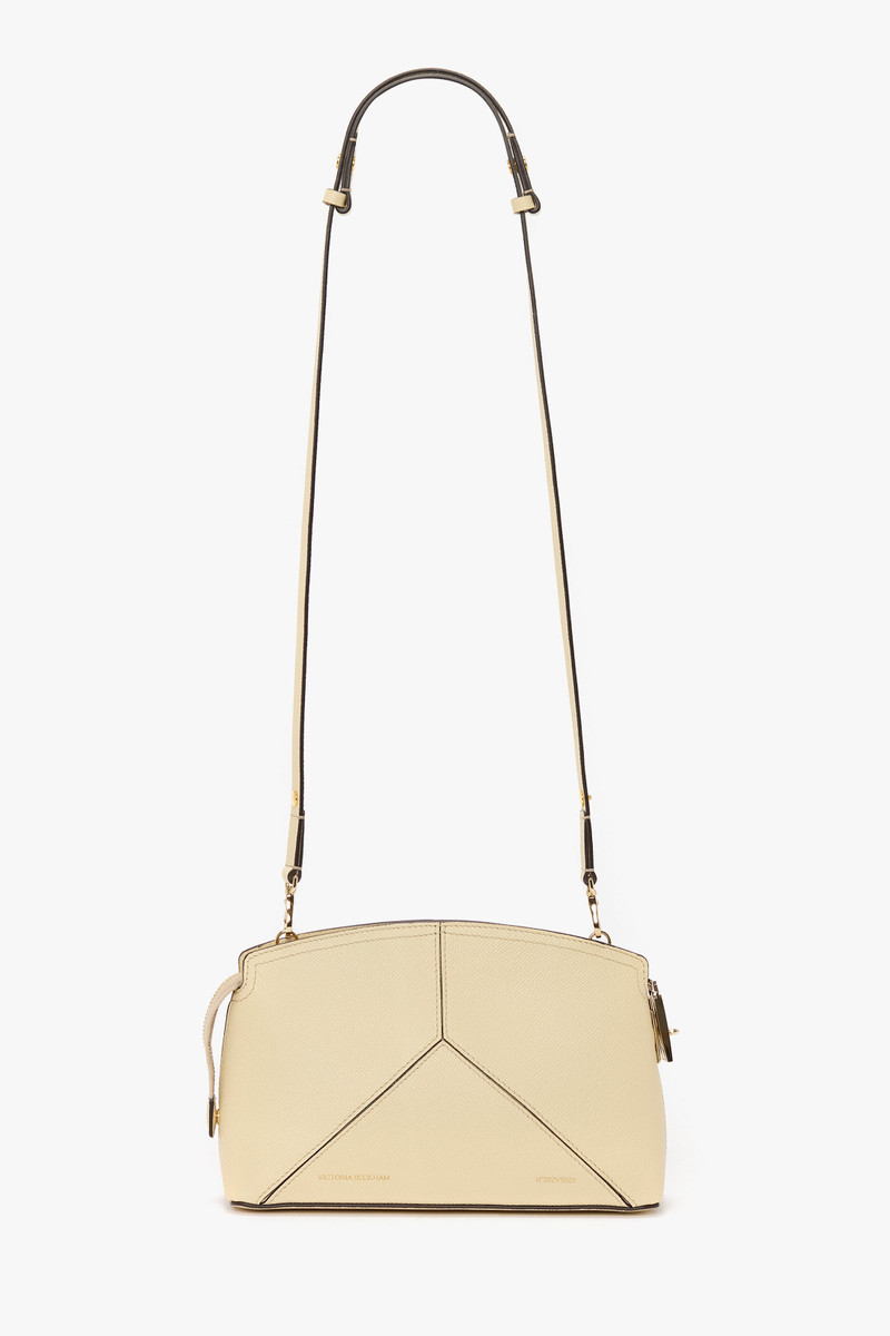Victoria Crossbody Bag In Ivory Grained Leather 1