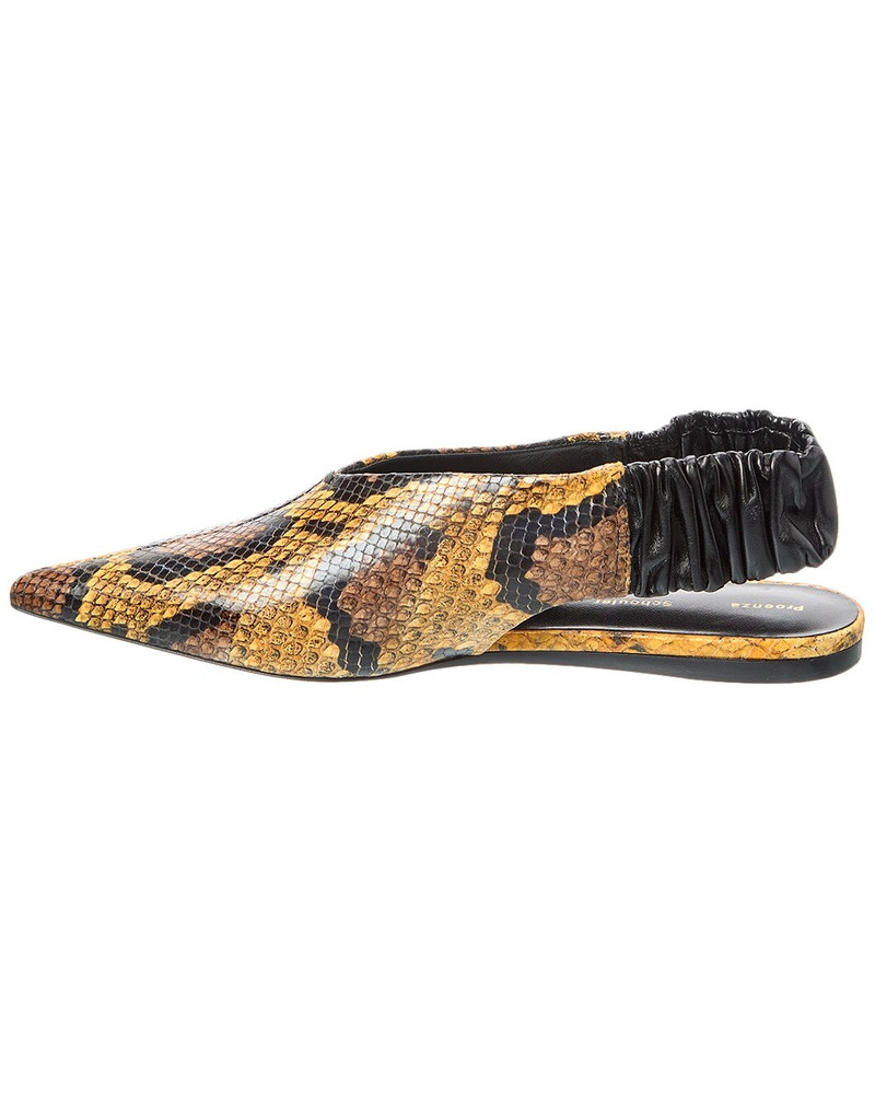 Proenza Schouler Proenza Schouler Snake-Embossed Leather Slingback Flat outlook