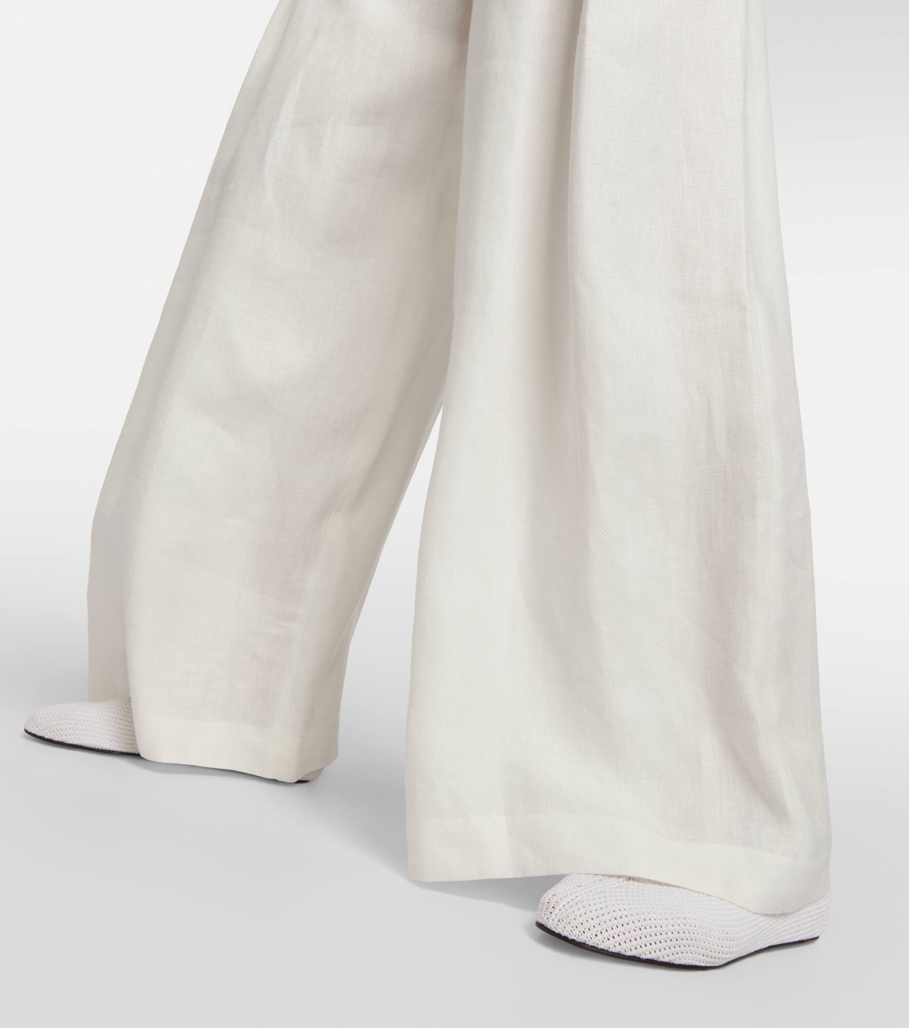 High-waisted wide-leg linen pants - 5