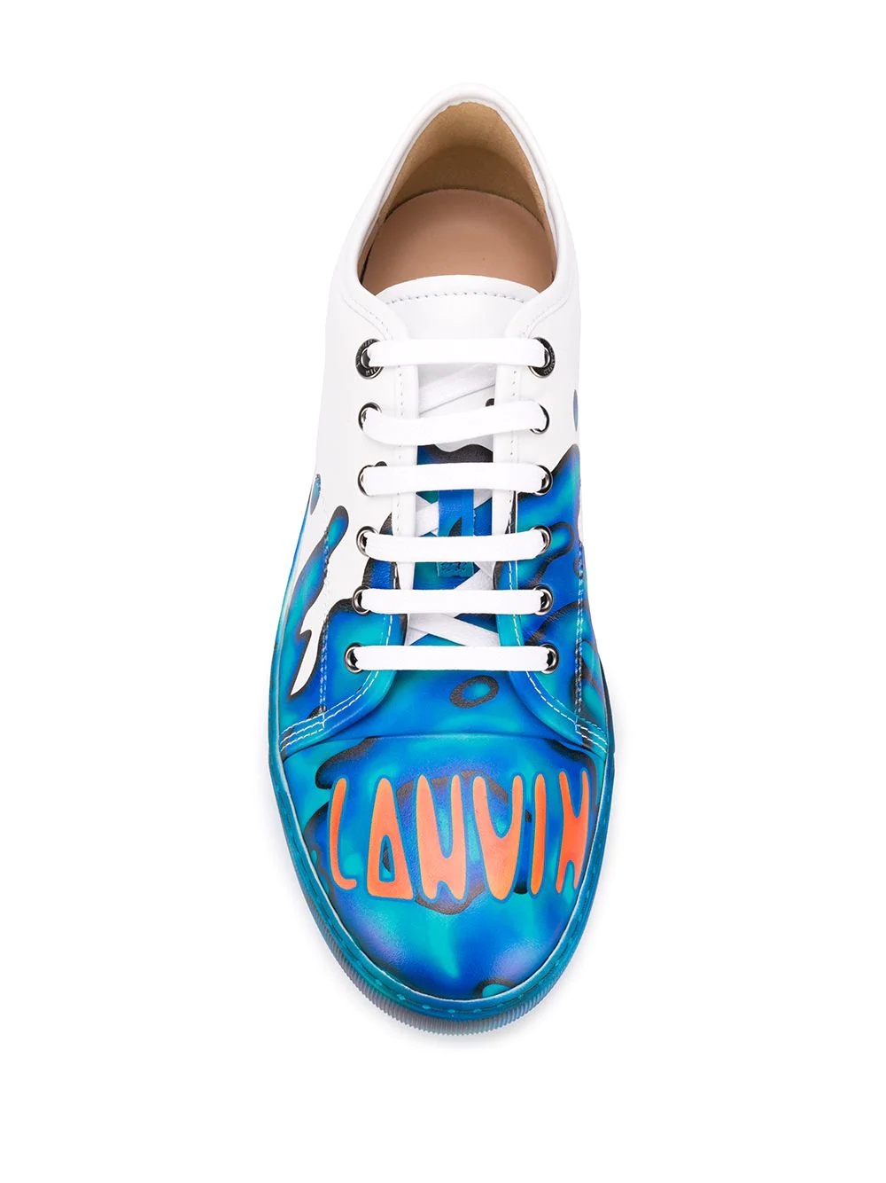 graphic-print leather sneakers - 4