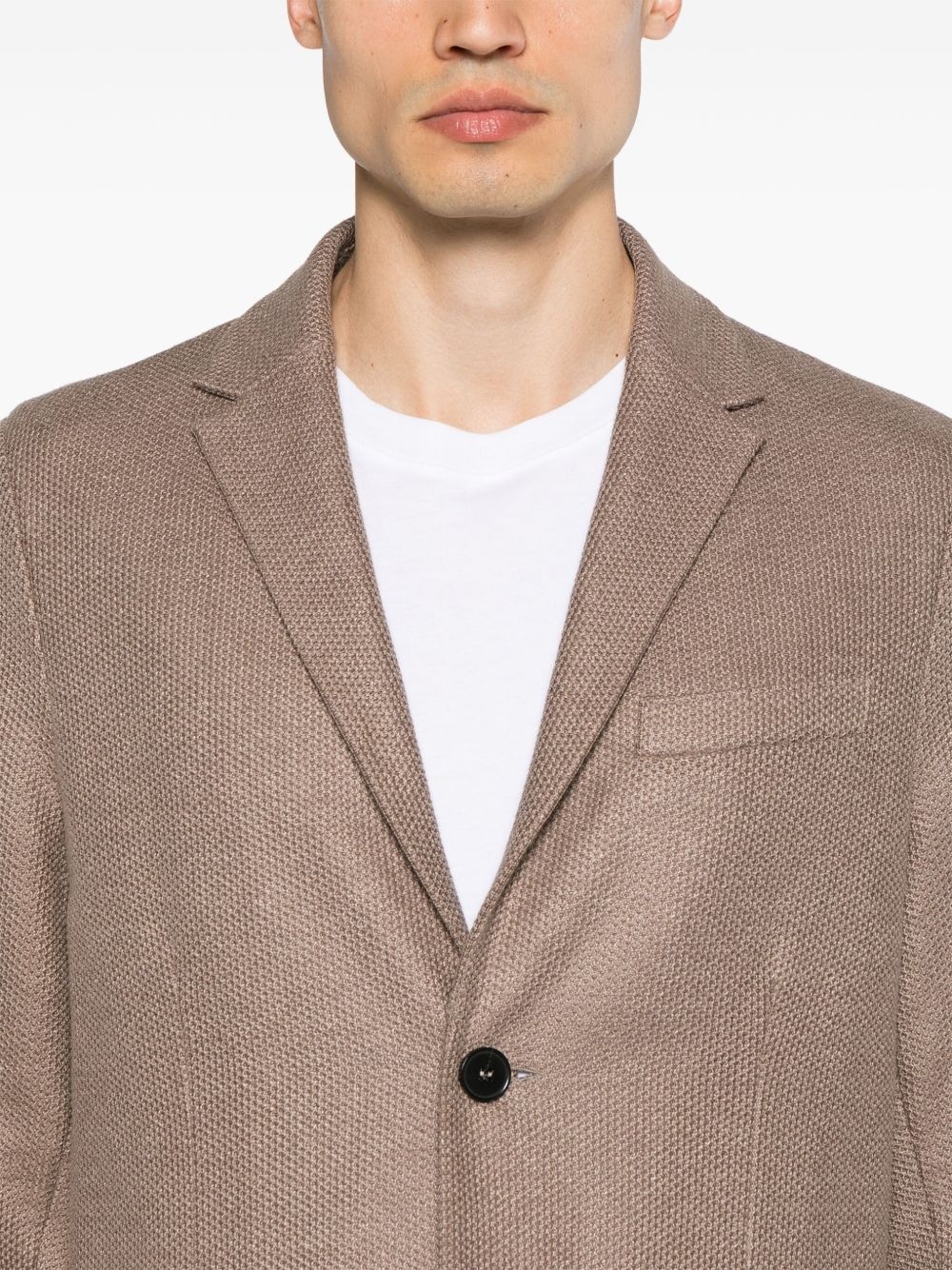 notched-lapels single-breasted blazer - 5