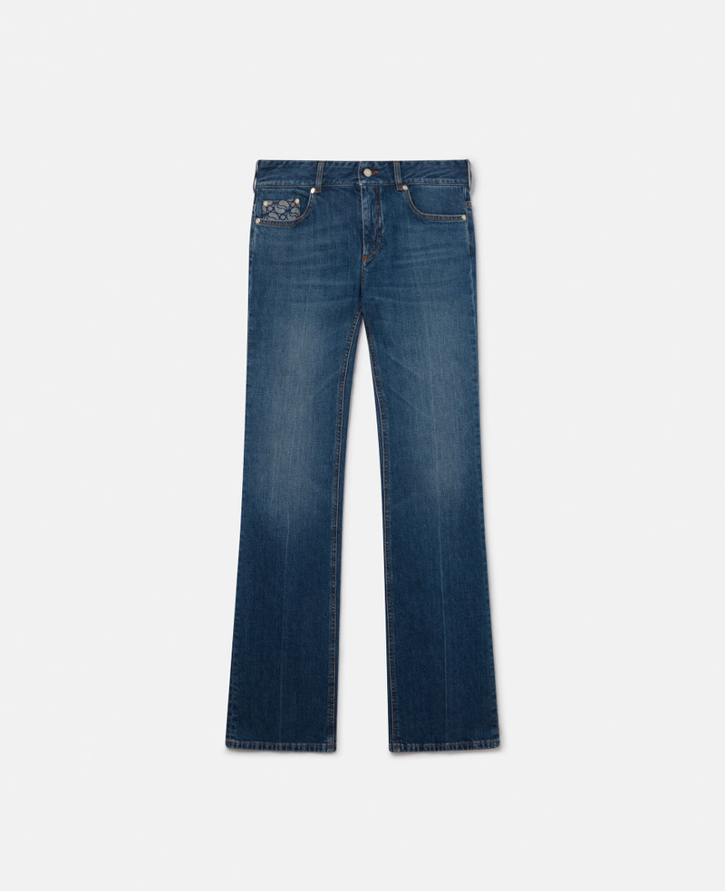 Vintage Wash Low-Rise Straight Leg Jeans 1