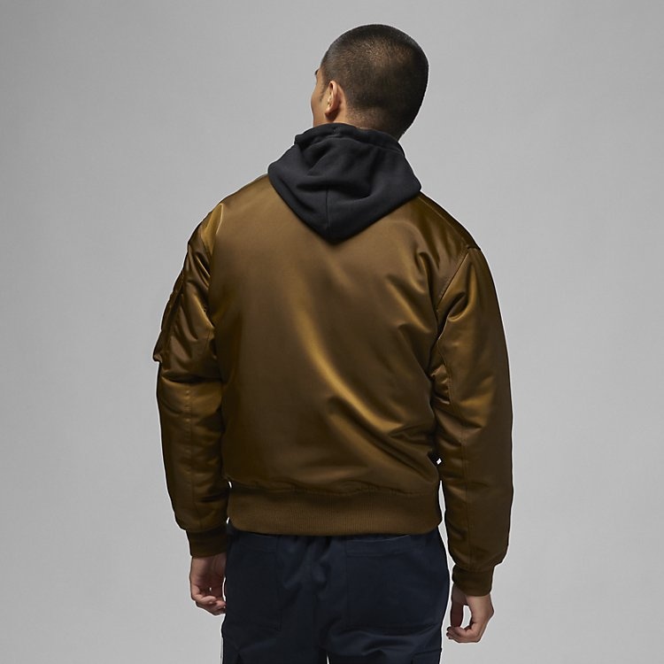 Air Jordan Logo Patch Baseball Collar Jacket 'Kahki' DQ7345-385 - 2