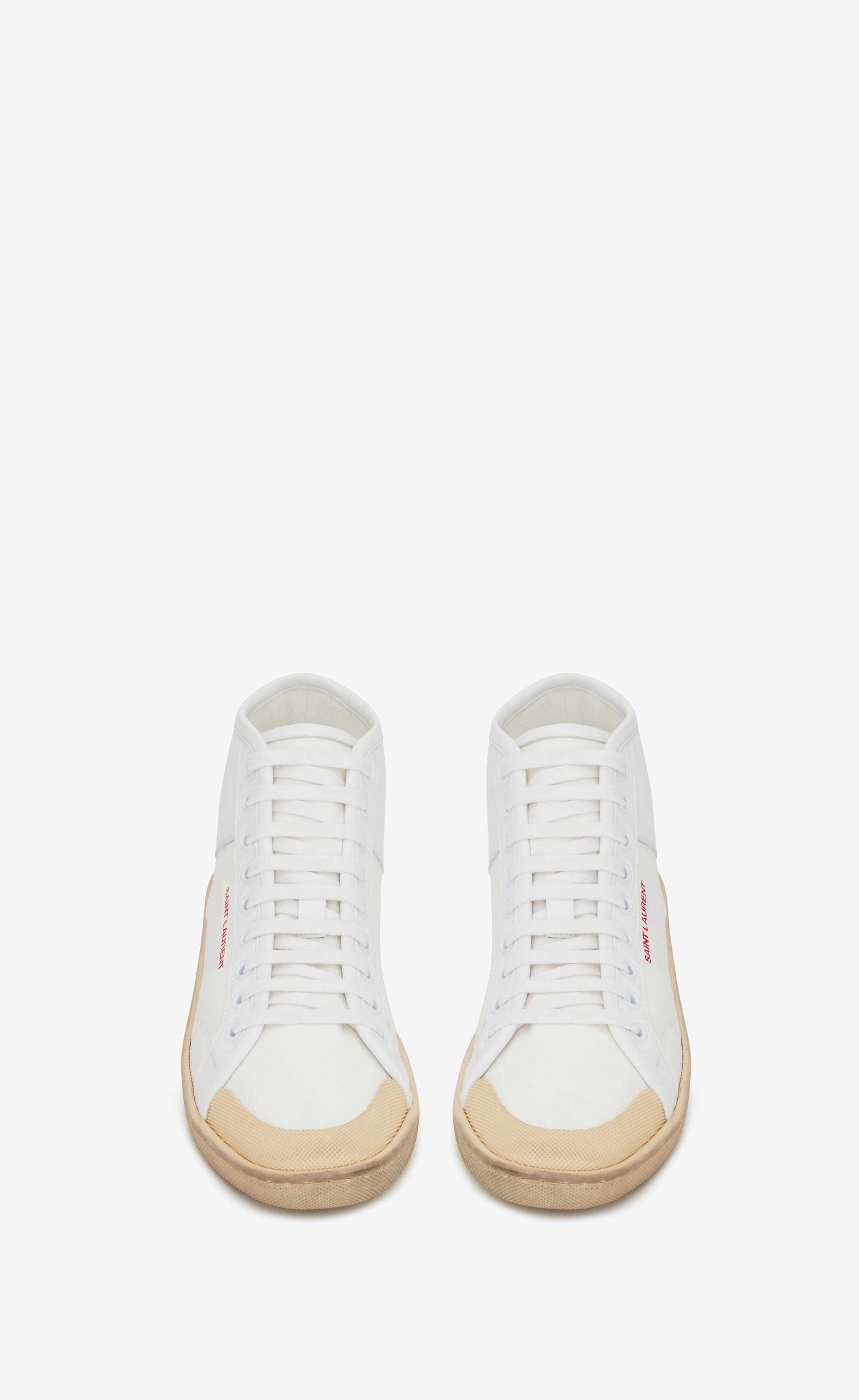 court classic sl/39 mid-top sneakers in canvas and leather - 2