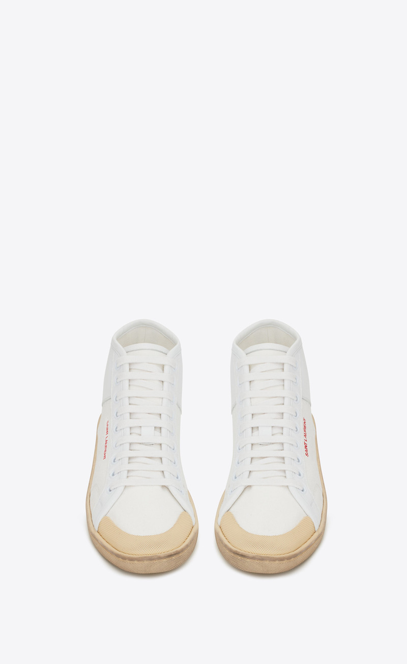 SAINT LAURENT court classic sl/39 mid-top sneakers in canvas and leather outlook