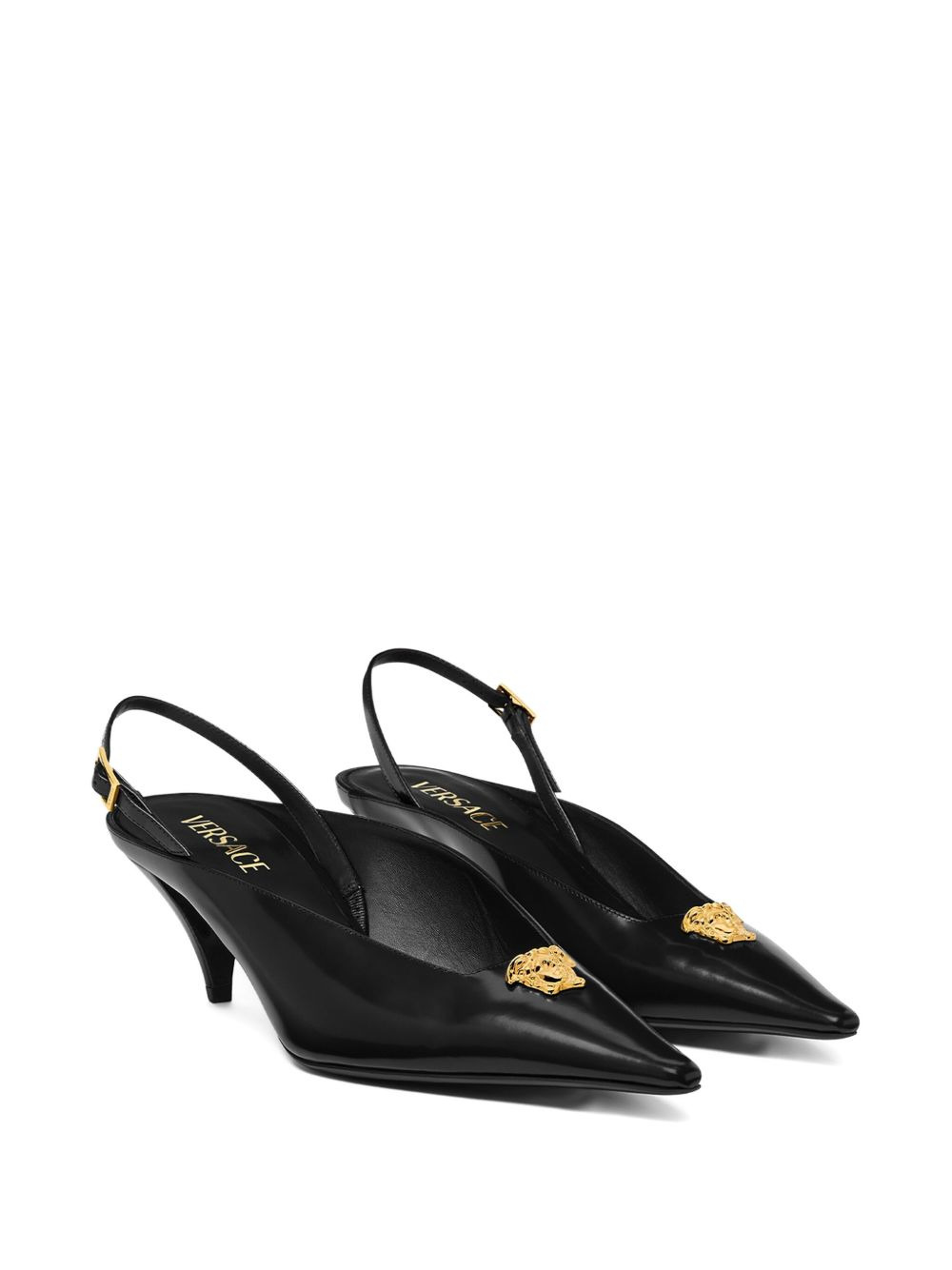 medusa-head pointed-toe mules - 2