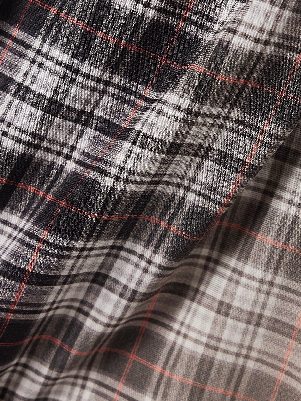 Ruched Checked Stretch-jersey Top - 4