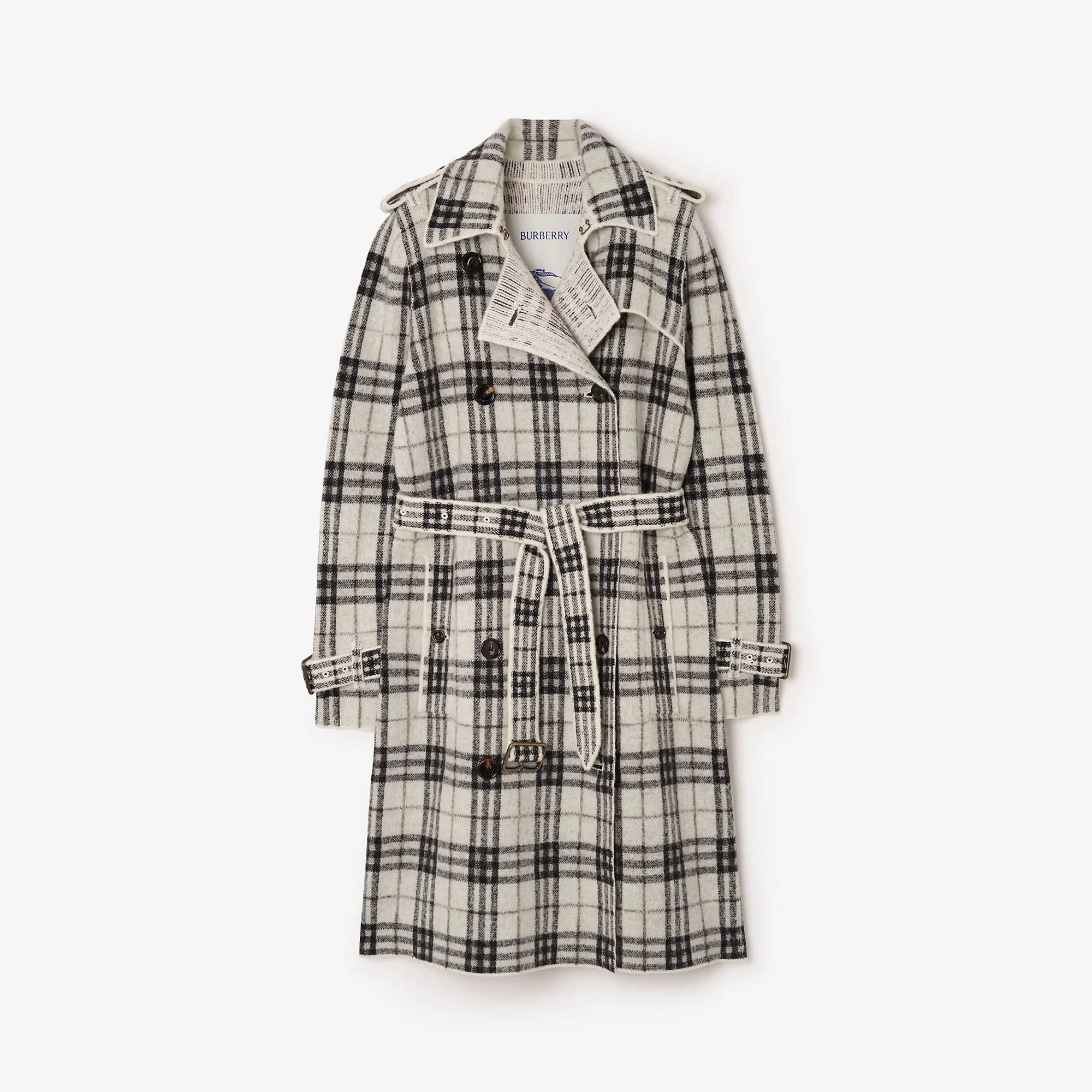 Mid-length Cashmere Wool Blend Trench Coat - 1