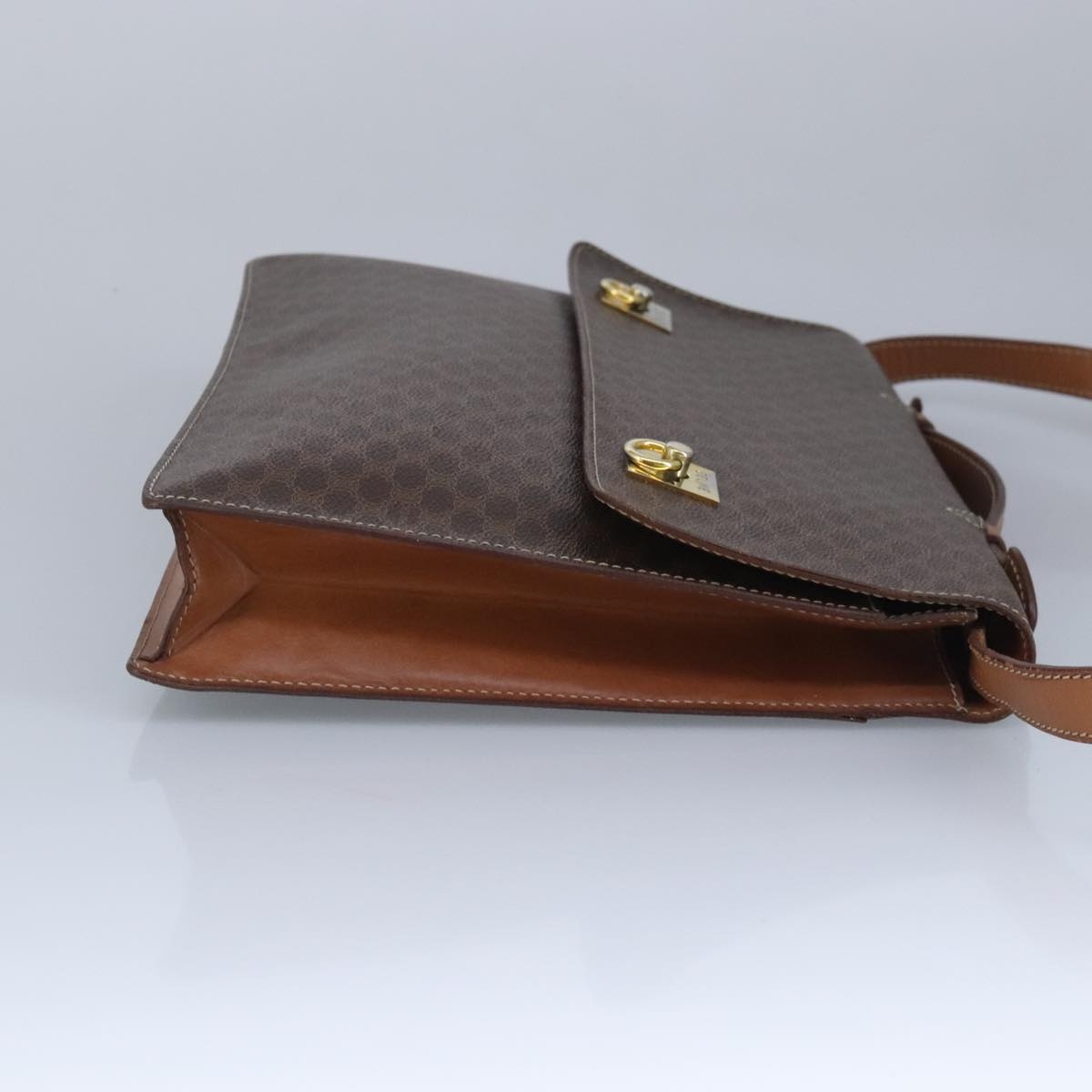 CELINE Macadam Canvas Business Bag Pvc Leather Brown Gold - 4