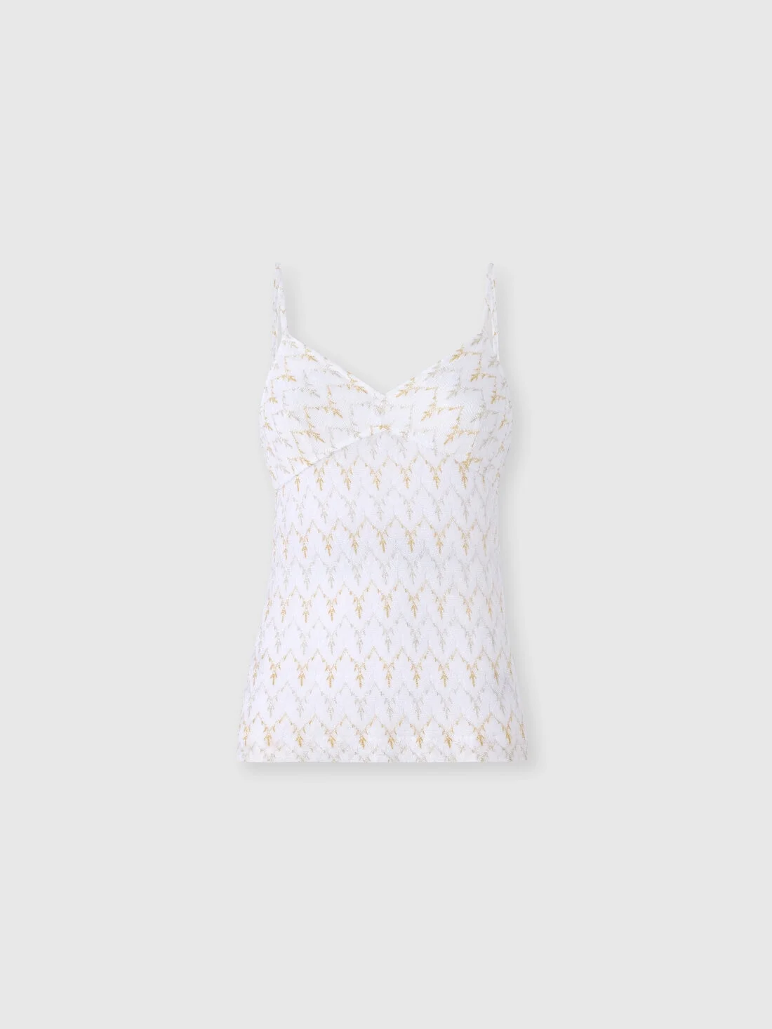 Tone-on-tone zig zag lace tank top - 1
