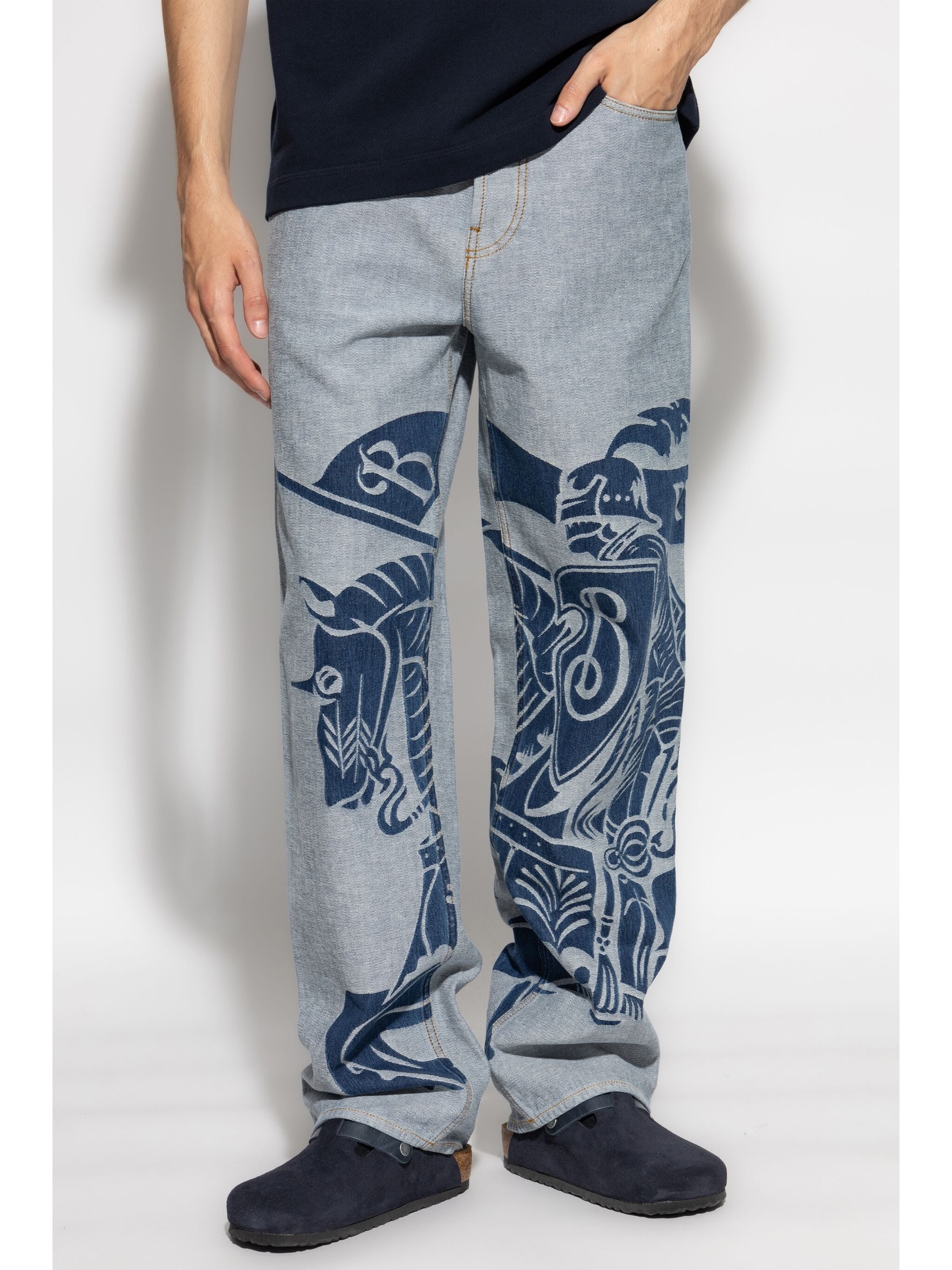 BURBERRY Men EKD Oversized Denim Trousers - 4