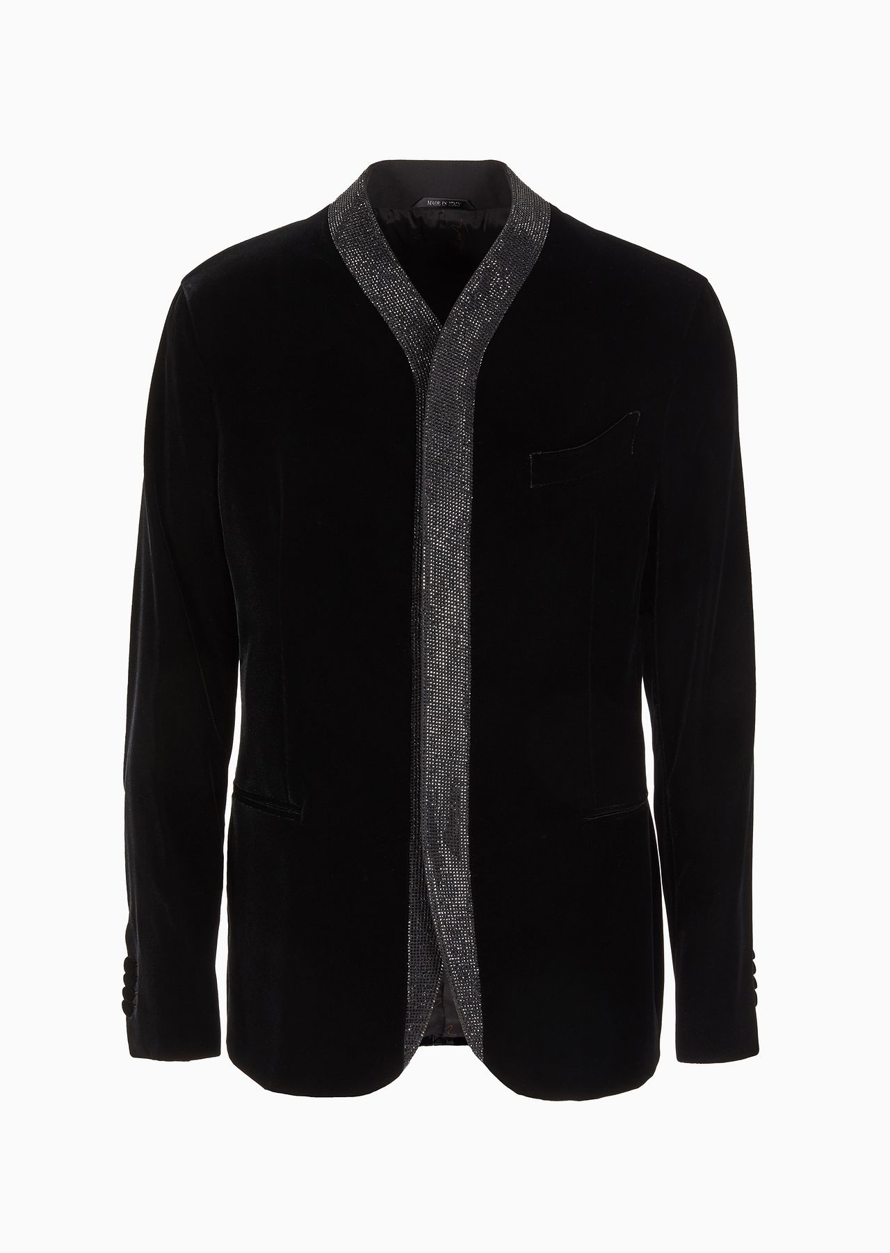 Giorgio’s single-breasted jacket in stretch velvet - 1