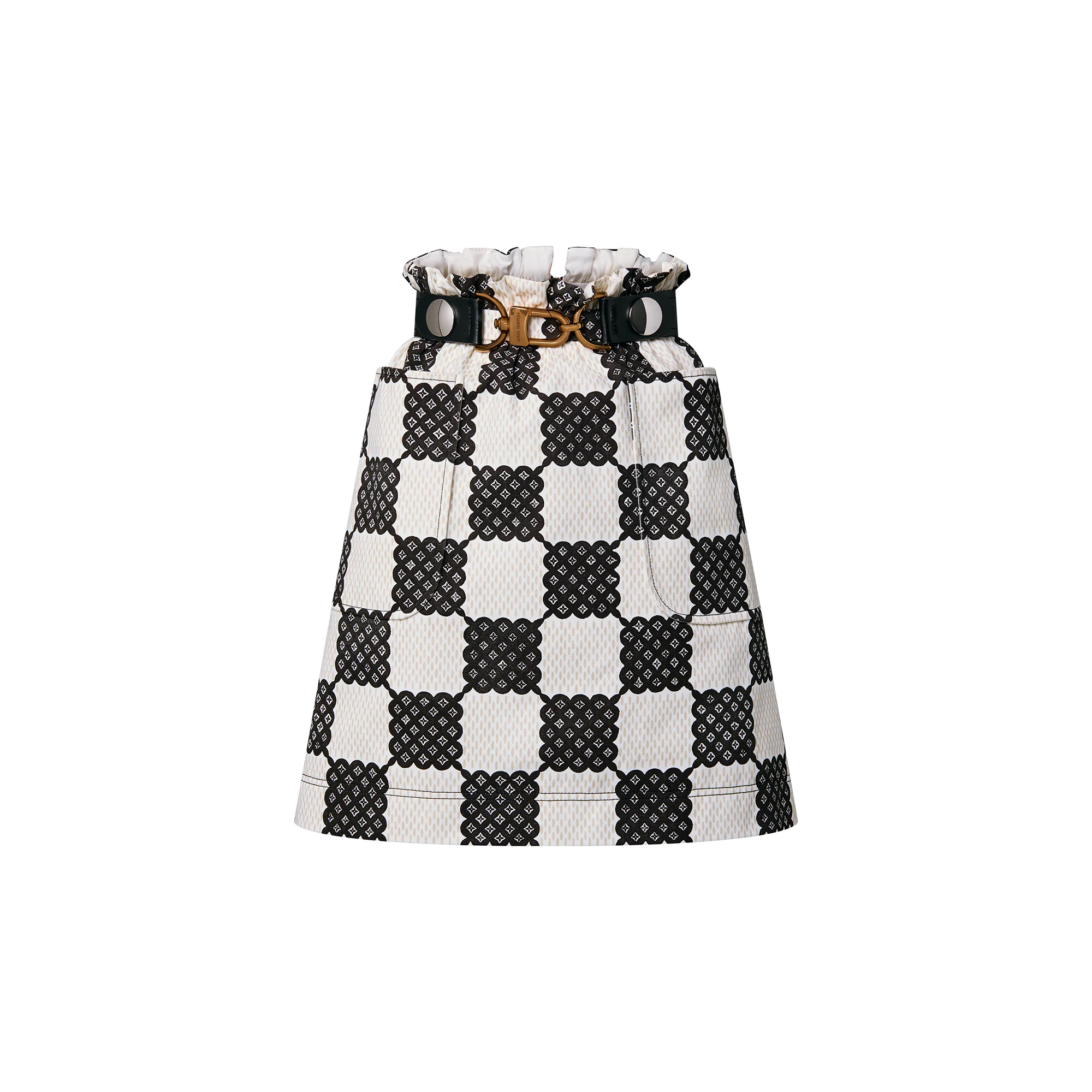 Bubble Damier Paperbag Mini Skirt - 1