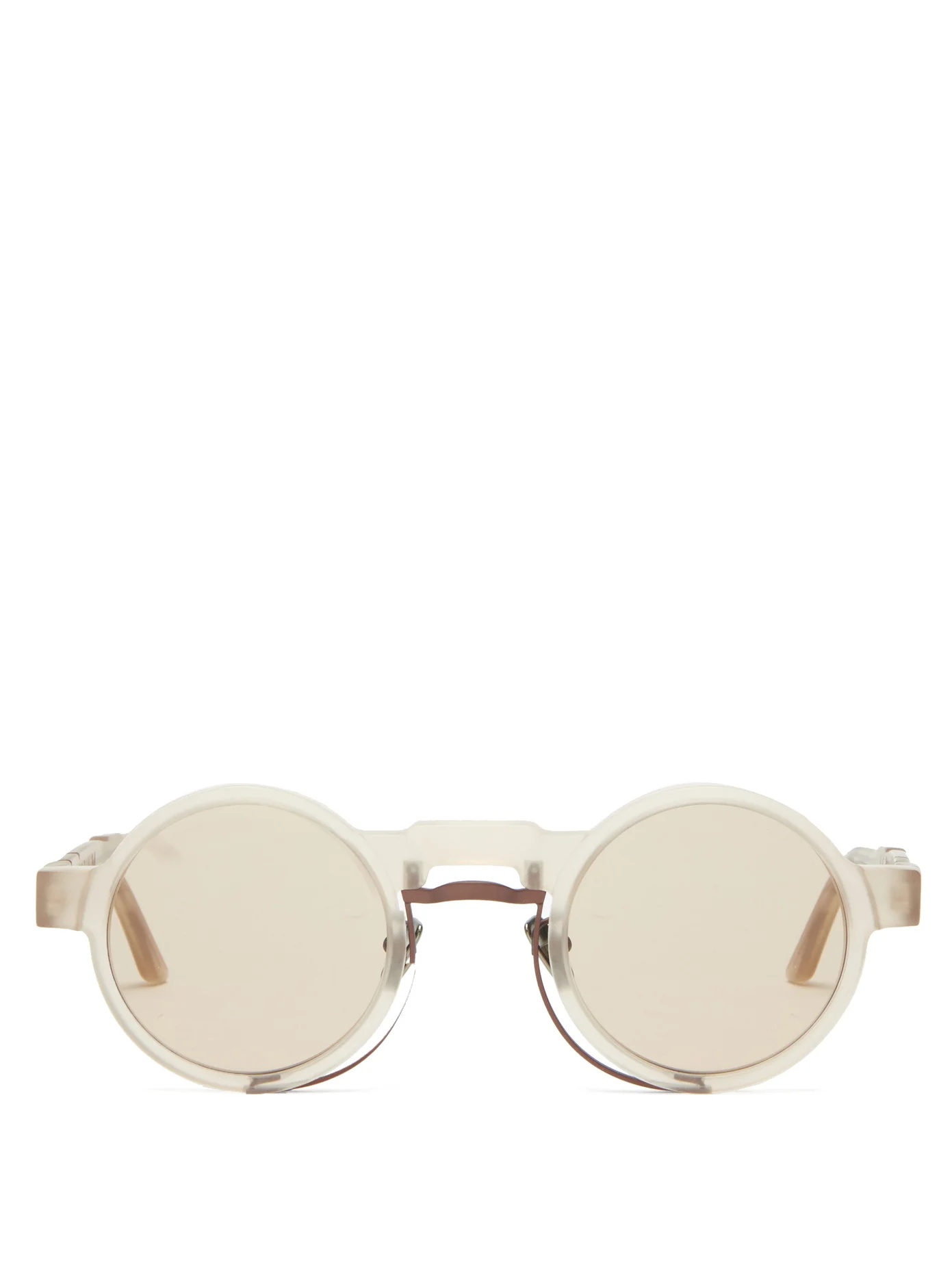 Round acetate sunglasses - 1