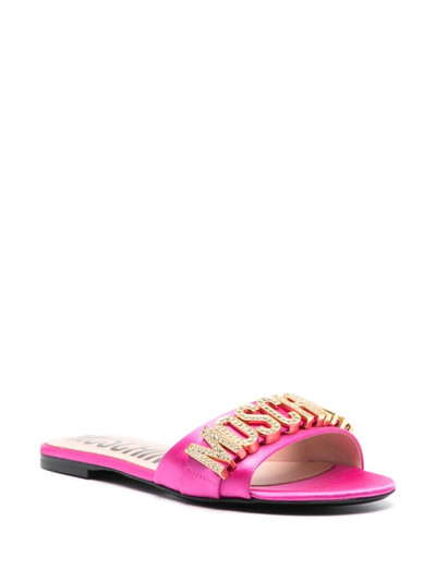 Moschino crystal-embellished logo-plaque sandals outlook