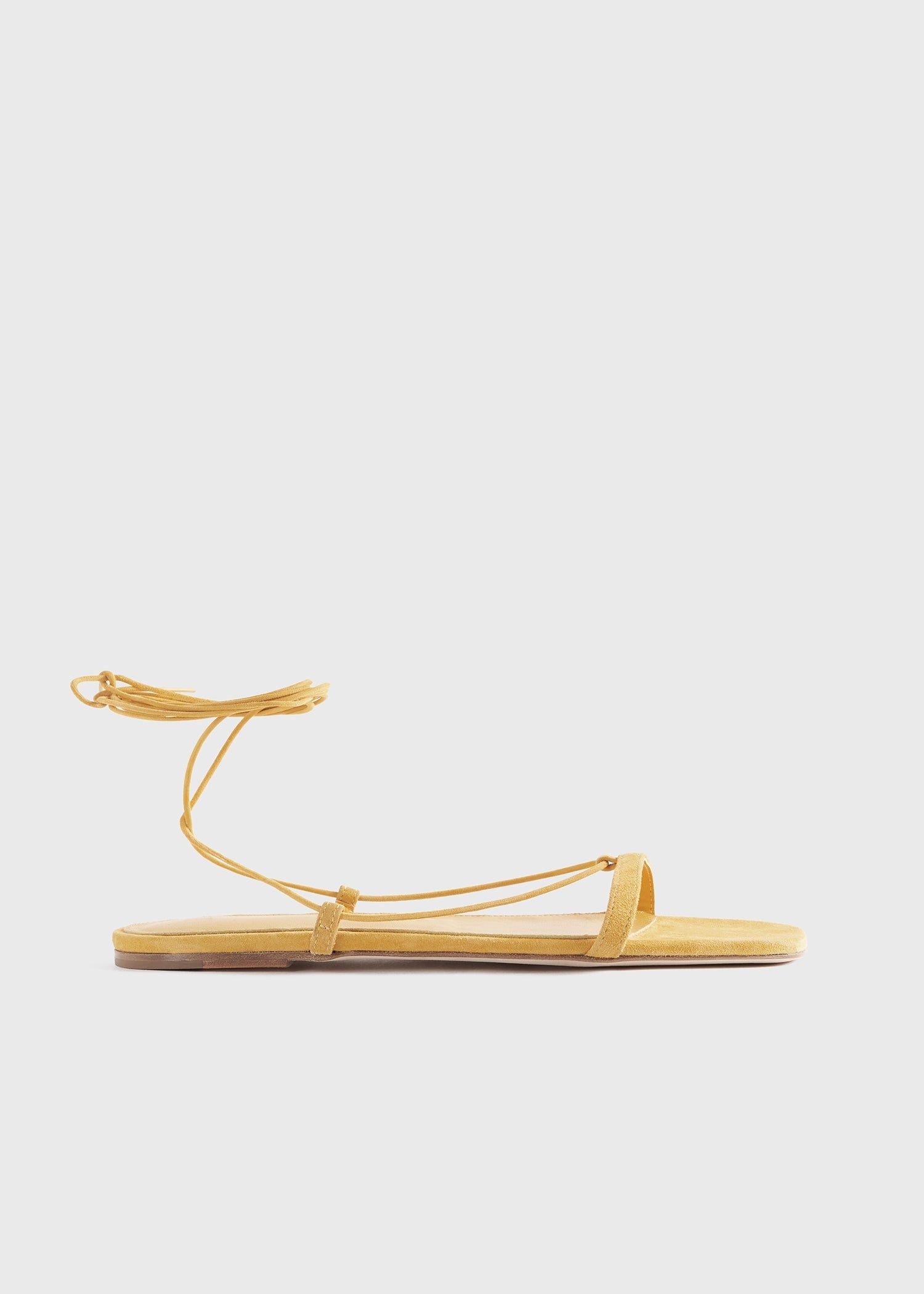 TOTEME｜SANDALS (The Suede Tie Sandal (242-WAS2053-LE001 Totême The Suede Tie Sandal cornsilk | REVERSIBLE