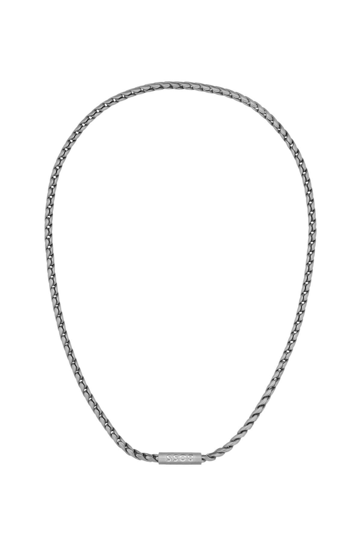 SILVER-TONE NECKLACE WITH BRAIDED CHAIN - 2