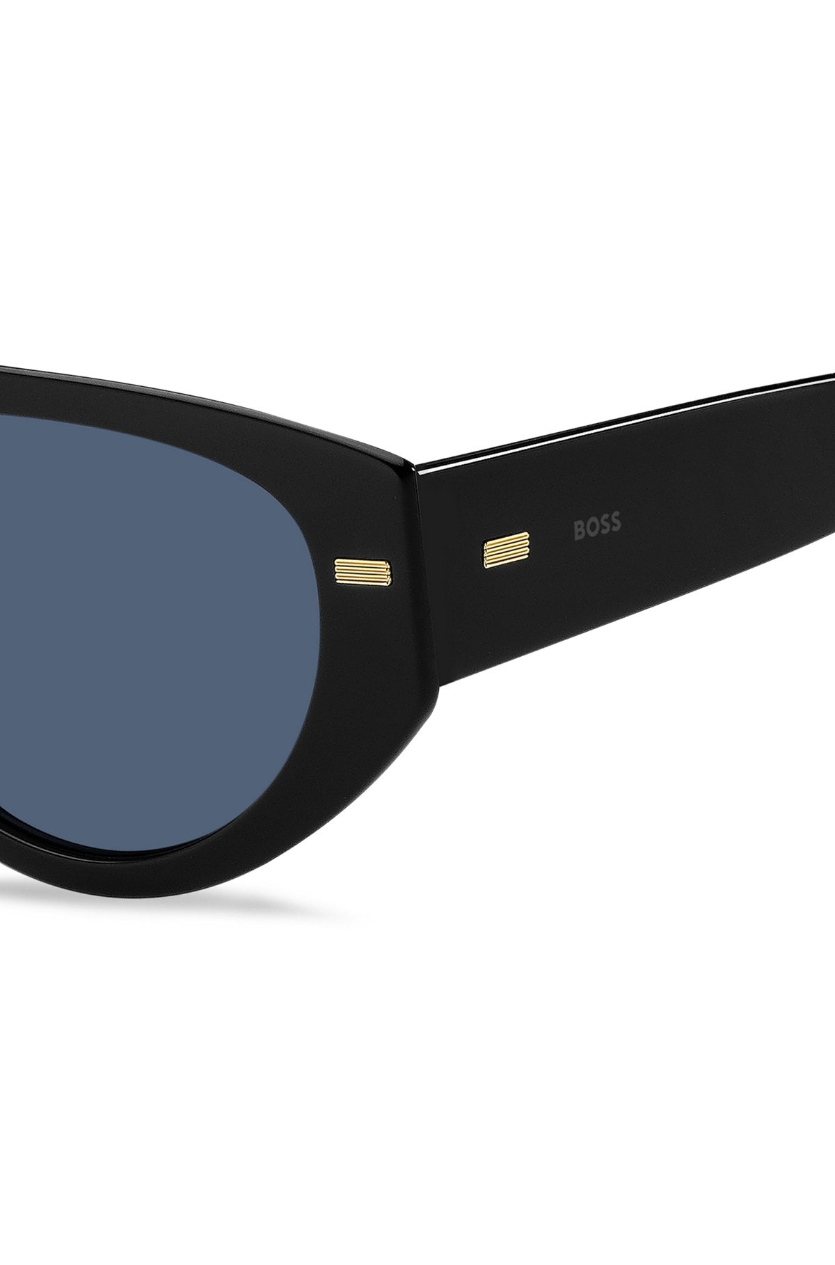 BIO-ACETATE BLACK SUNGLASSES WITH PATTERNED RIVETS - 2