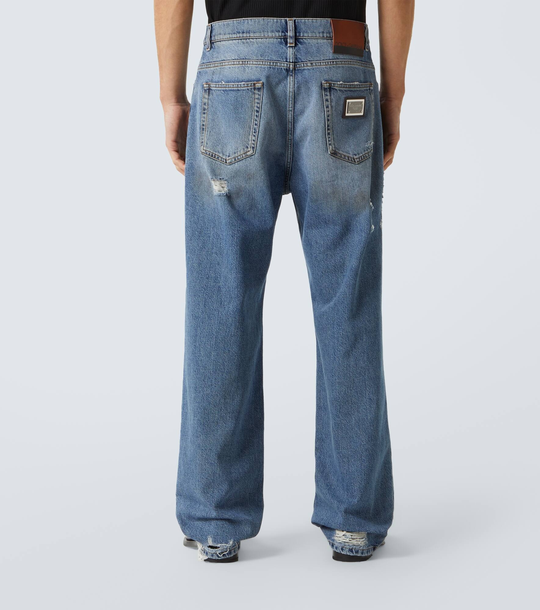Distressed wide-leg jeans - 4