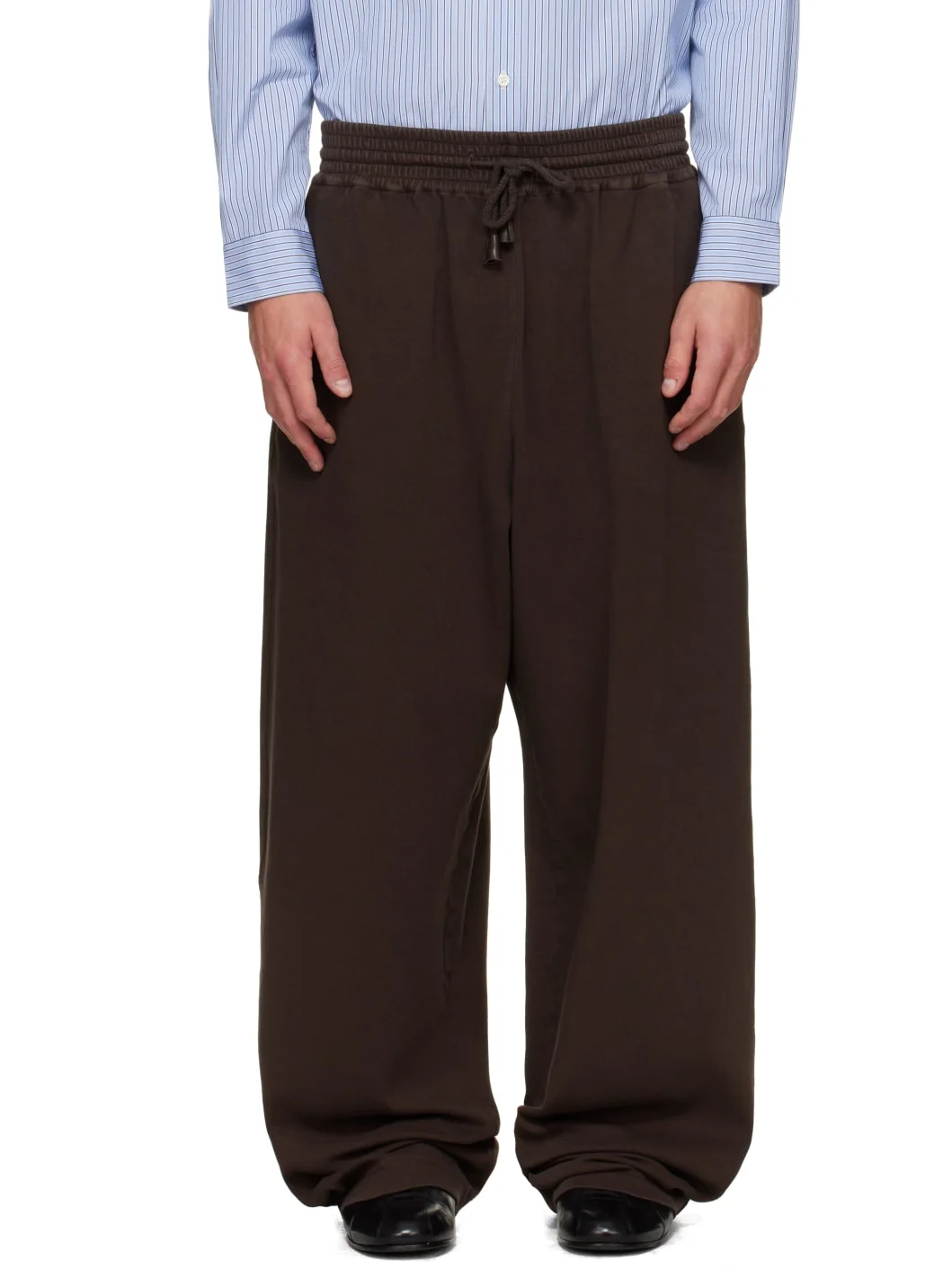 Brown Embroidered Sweatpants - 1