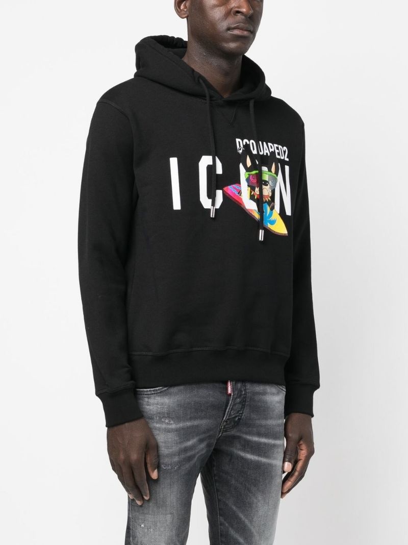 logo-print drawstring hoodie - 3