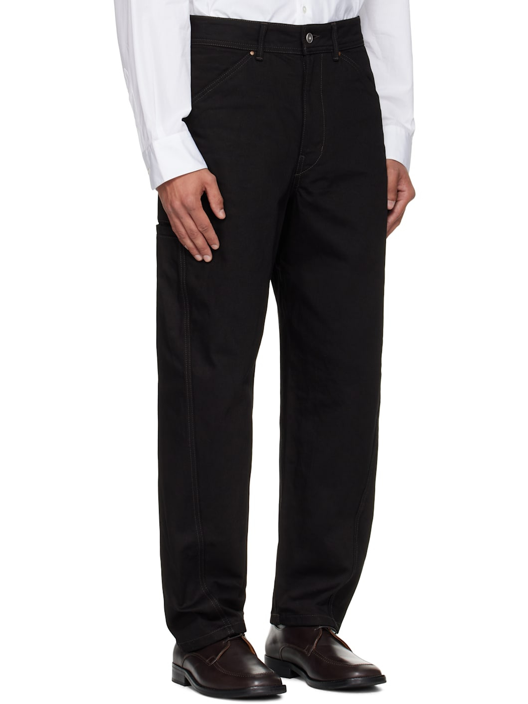 Black Twisted Workwear Jeans - 2