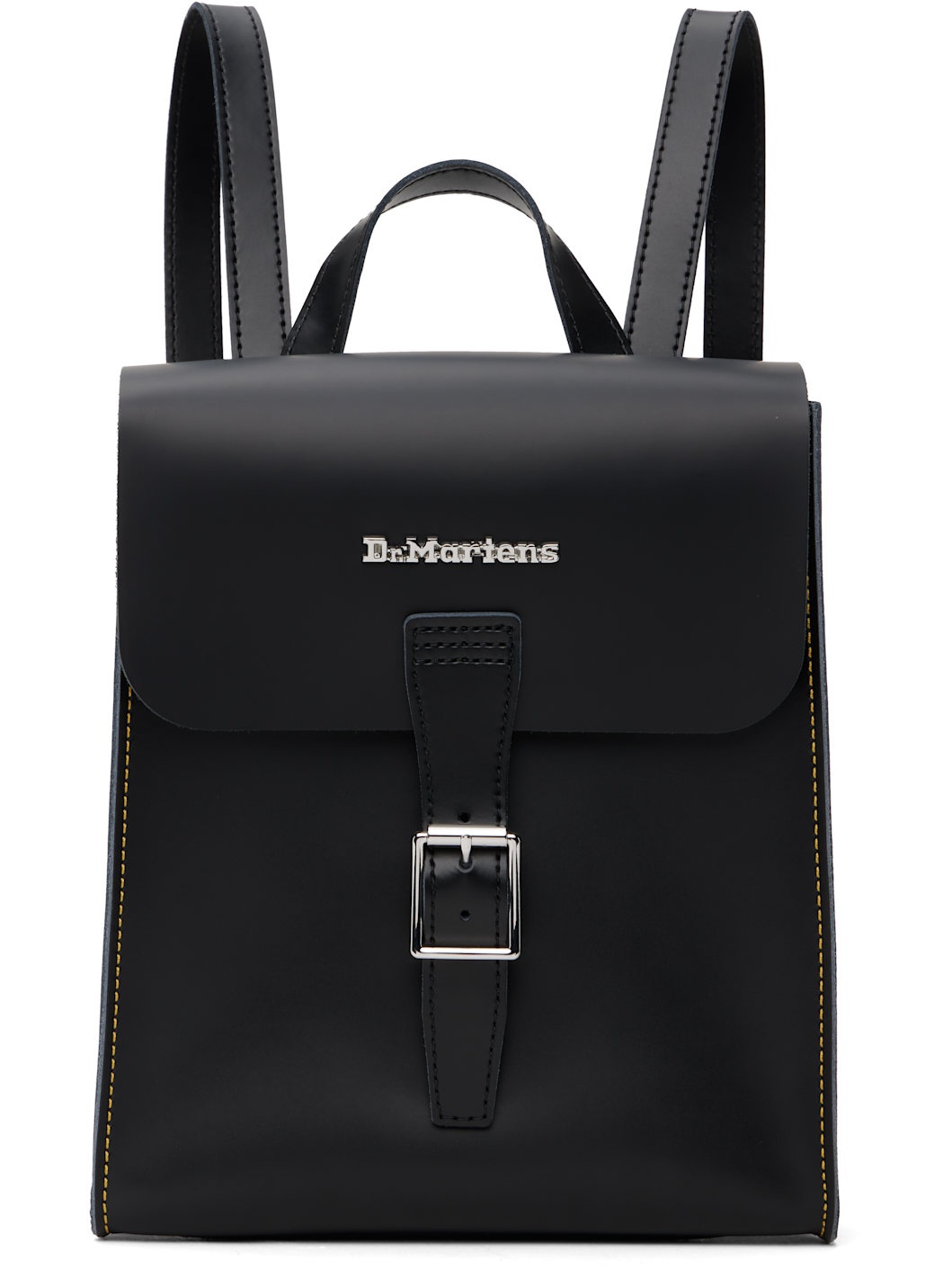 Black Leather Mini Backpack - 1
