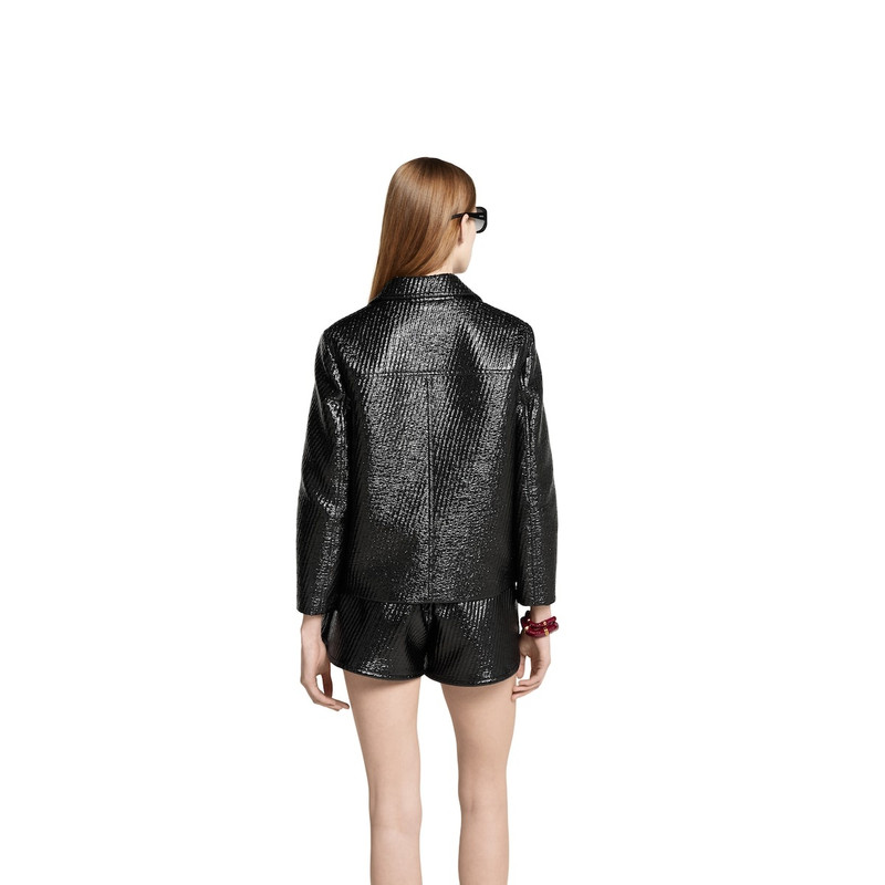 Diagonal coated wool boxy jacket 4