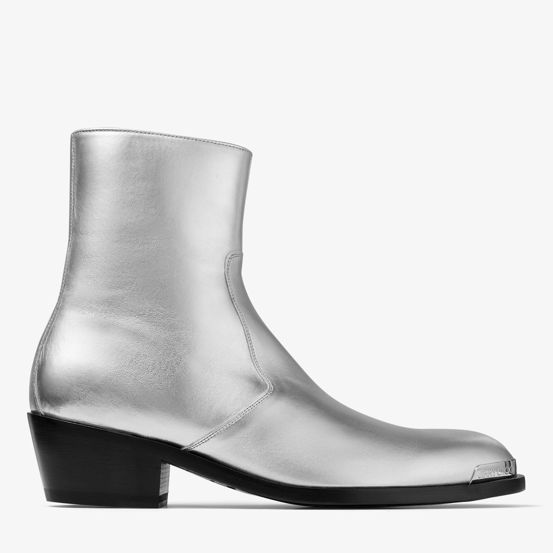 Sammy/M
Silver Metallic Nappa Ankle Boots - 1
