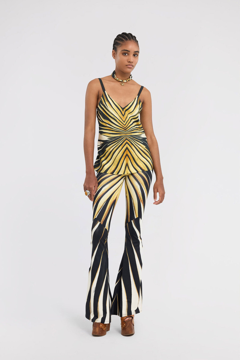 Roberto Cavalli Ray Of Gold Print Silk Top outlook