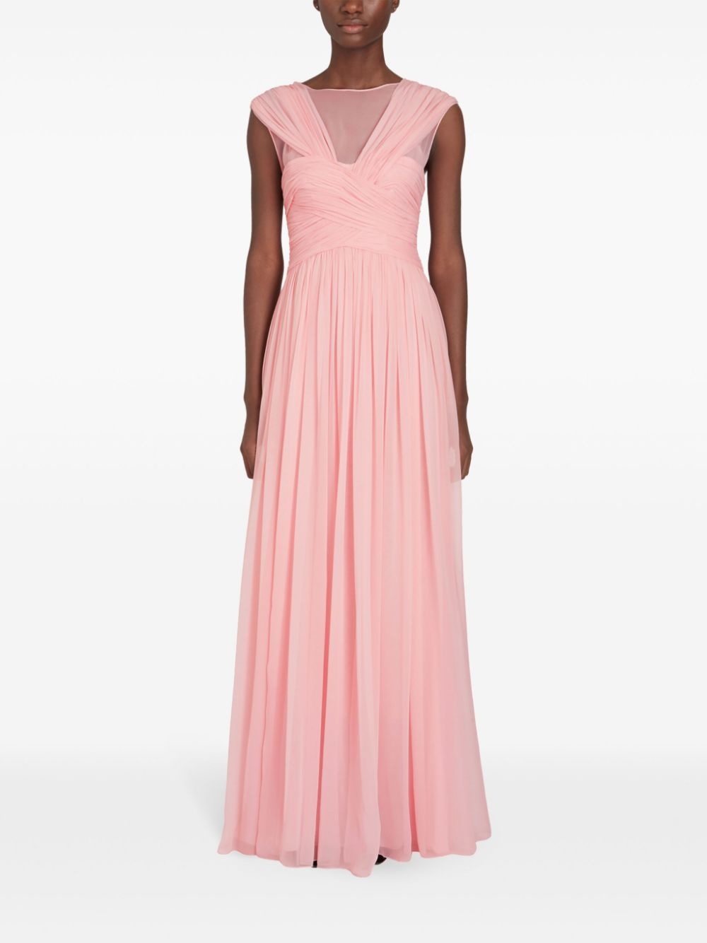 wrapped silk georgette dress - 2