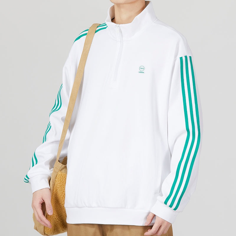 adidas Half-Zip Top 'White Green' IK5432 - 3