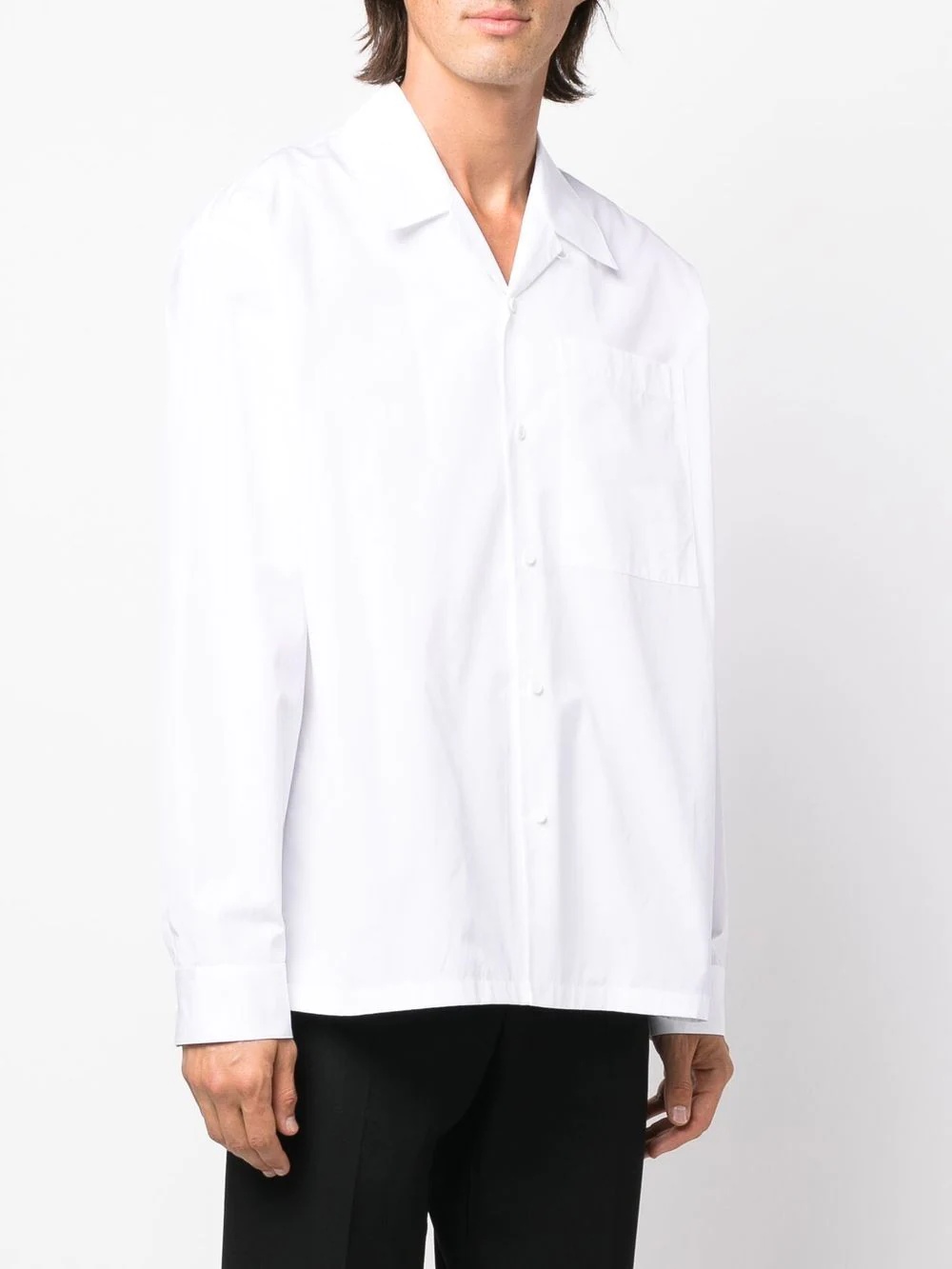 Cuban-collar long-sleeve shirt - 3