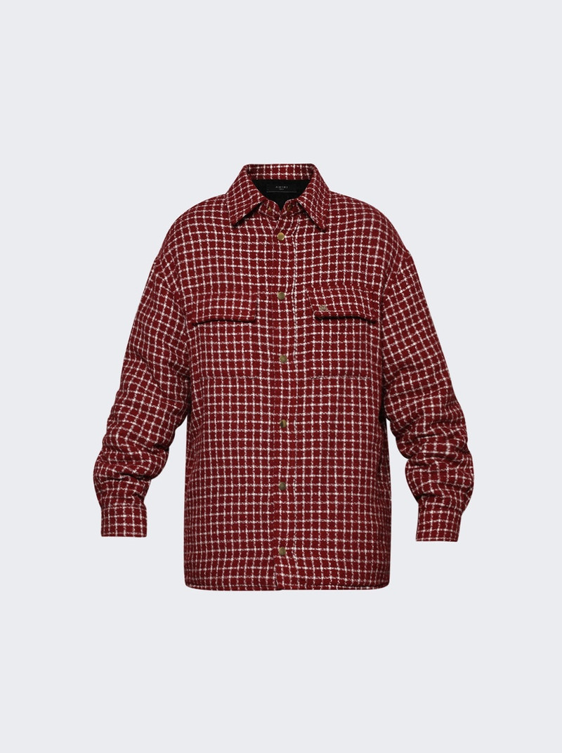 Boucle Padded Overshirt Deep Red 1