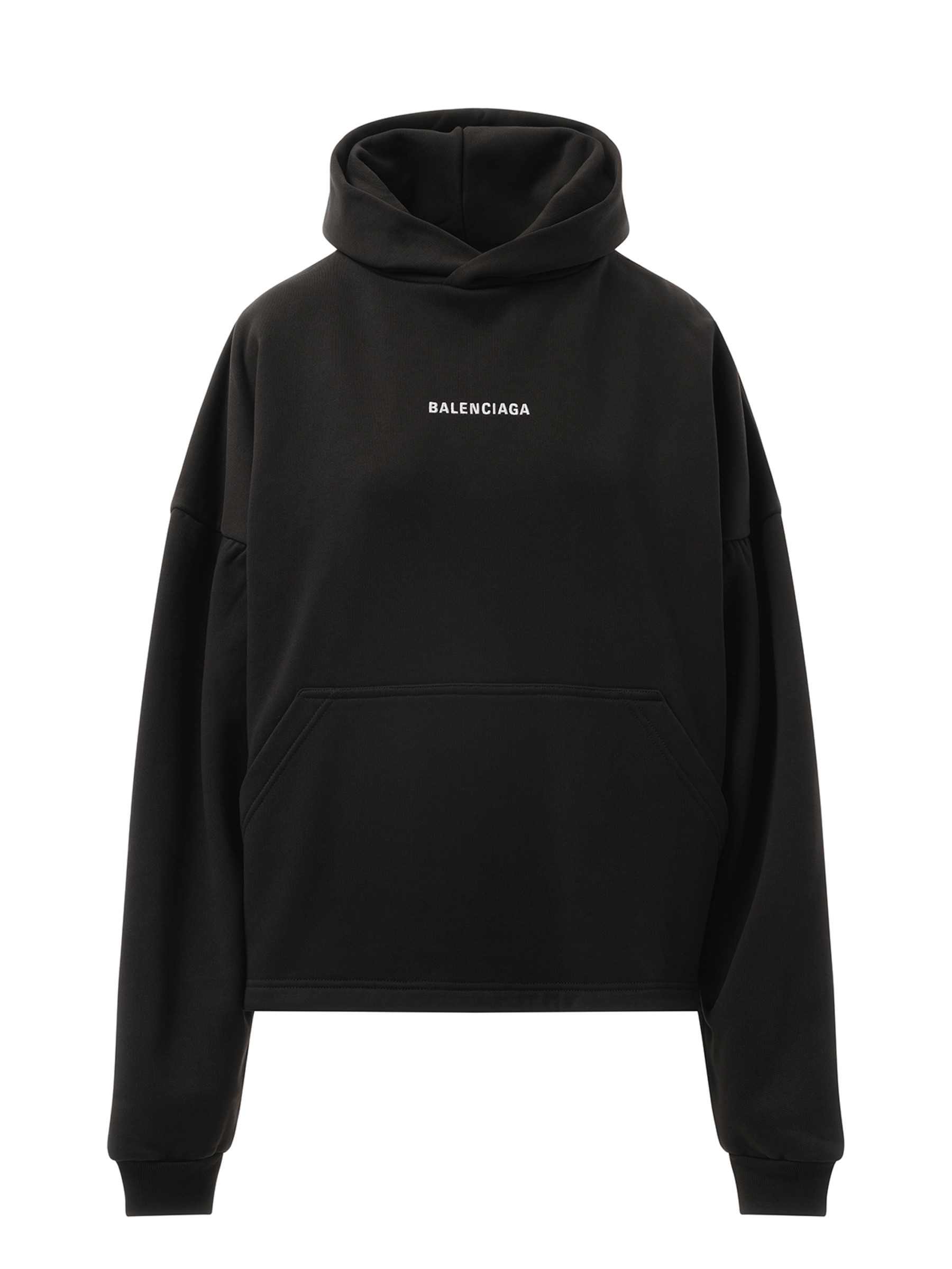 Logo Embroidered Hoodie in Black/White - 2