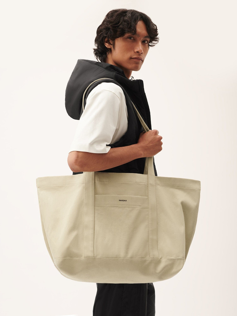PANGAIA 365 Oversized Tote Bag - Maitake Beige outlook