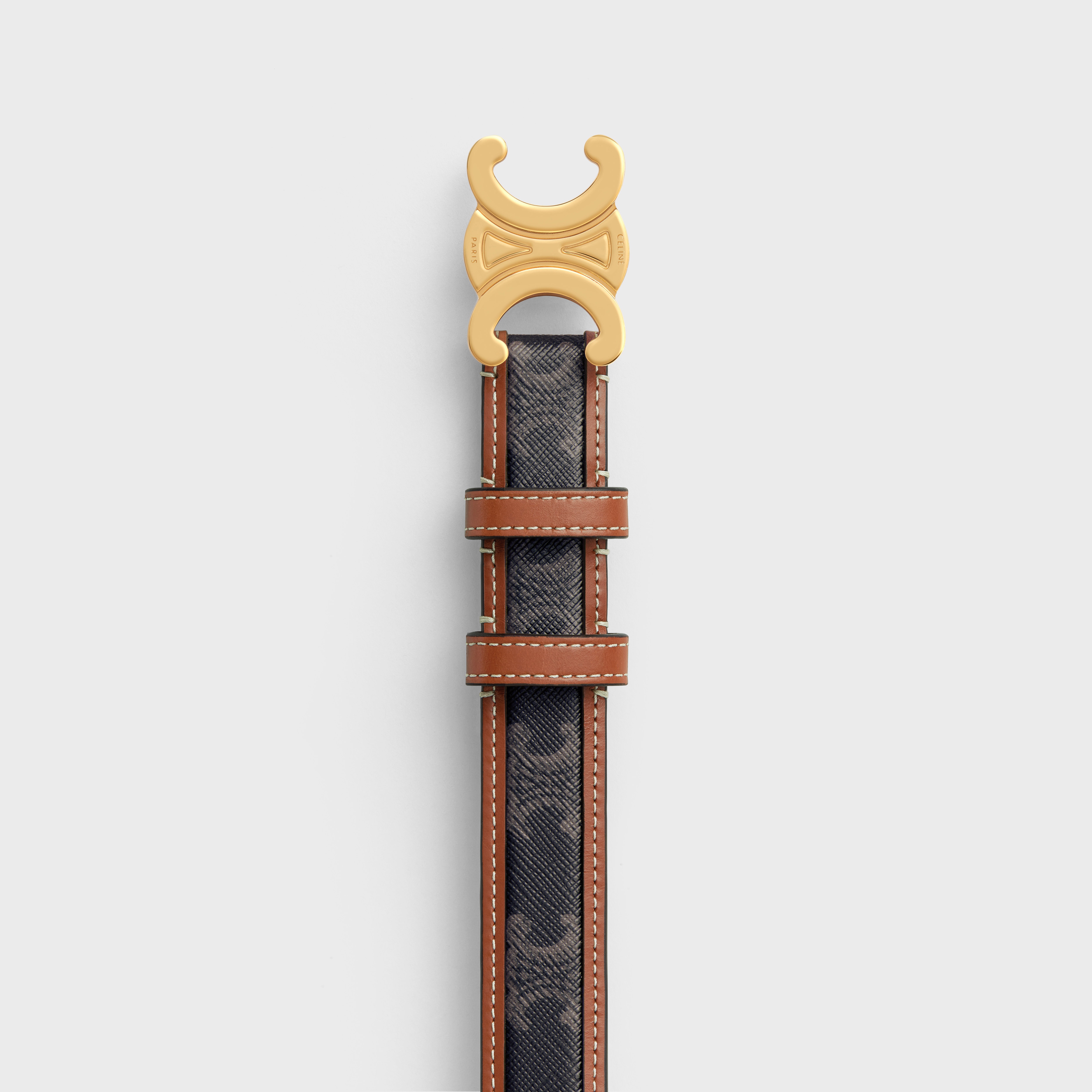 【直営・関税送料込】Medium Triomphe belt Medium 25MM Triomphe Belt IN Taurillon Leather - BLACK | CELINE