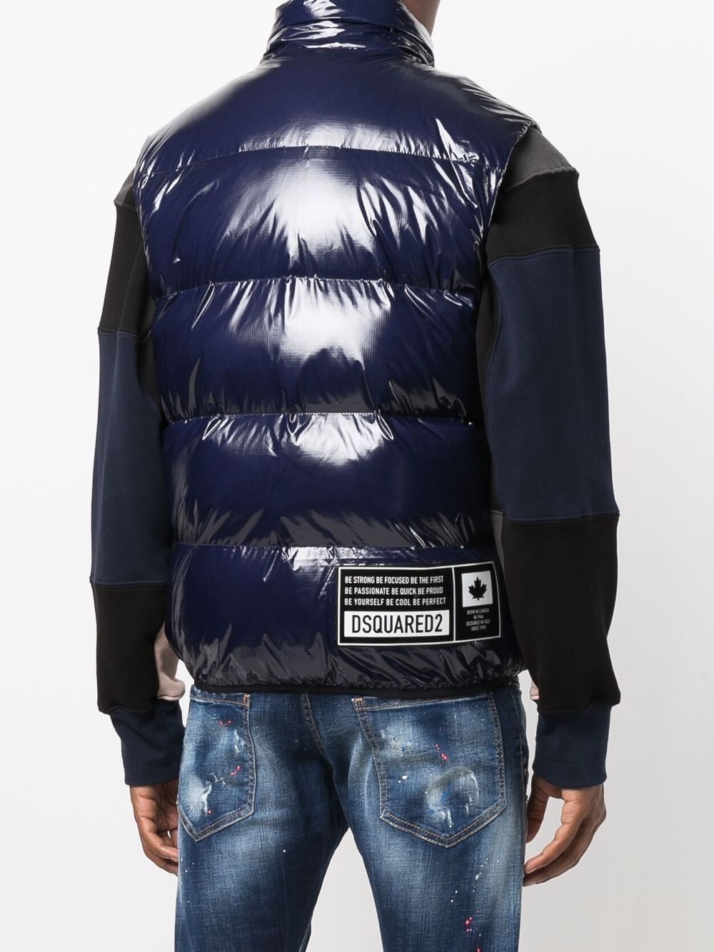 logo-print puffer gilet - 4