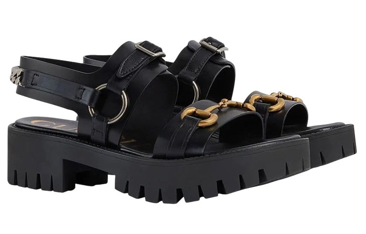 (WMNS) Gucci Sandal With Horsebit 'Black' 700051-DS8R0-1000 - 2